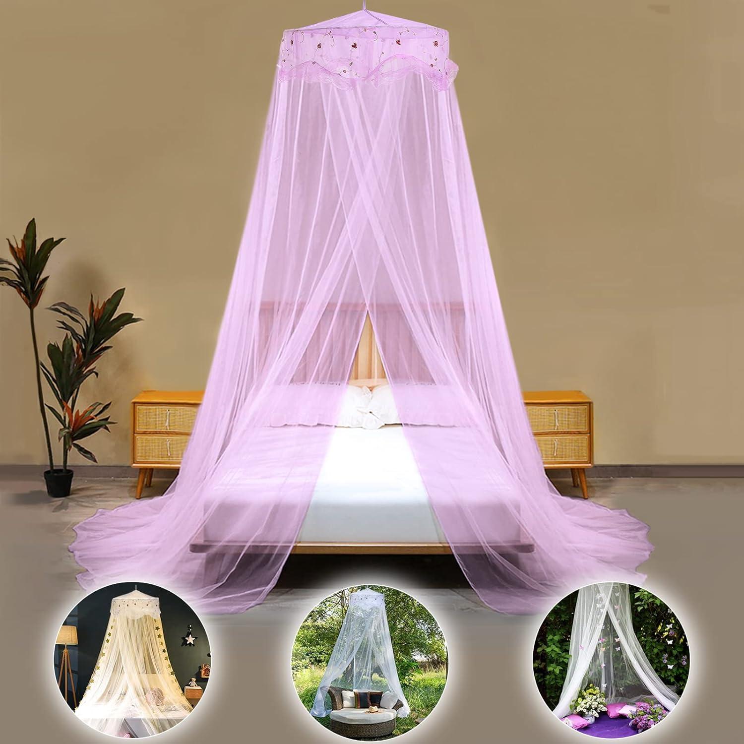 Dosel de Cama Jeteventy Princesa Púrpura 2.6m Redonda