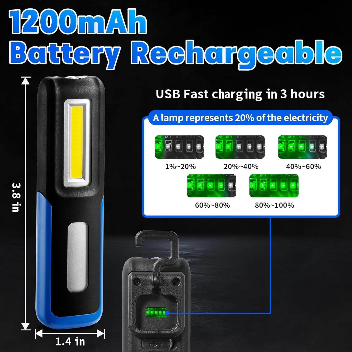 Luz de trabajo LED SHINROW 1000 lúmenes recargable magnética