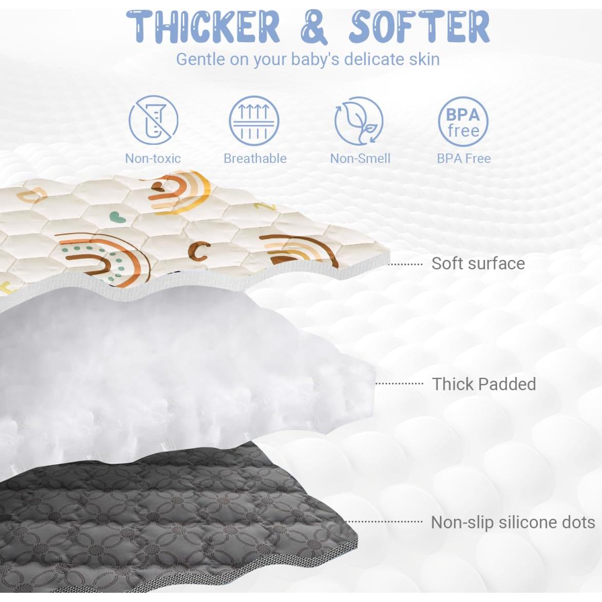 Alfombra de Juego Antideslizante ieBabay 127x127 cm Beige