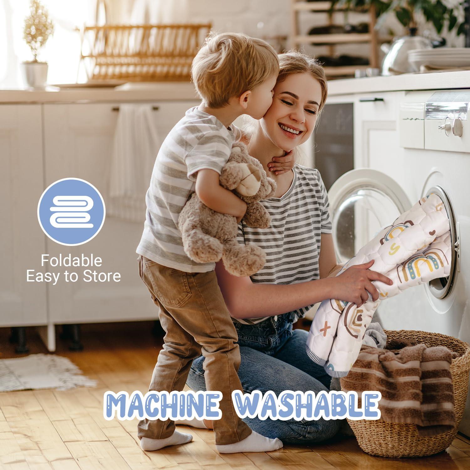 Alfombra de Juego Antideslizante ieBabay 127x127 cm Beige