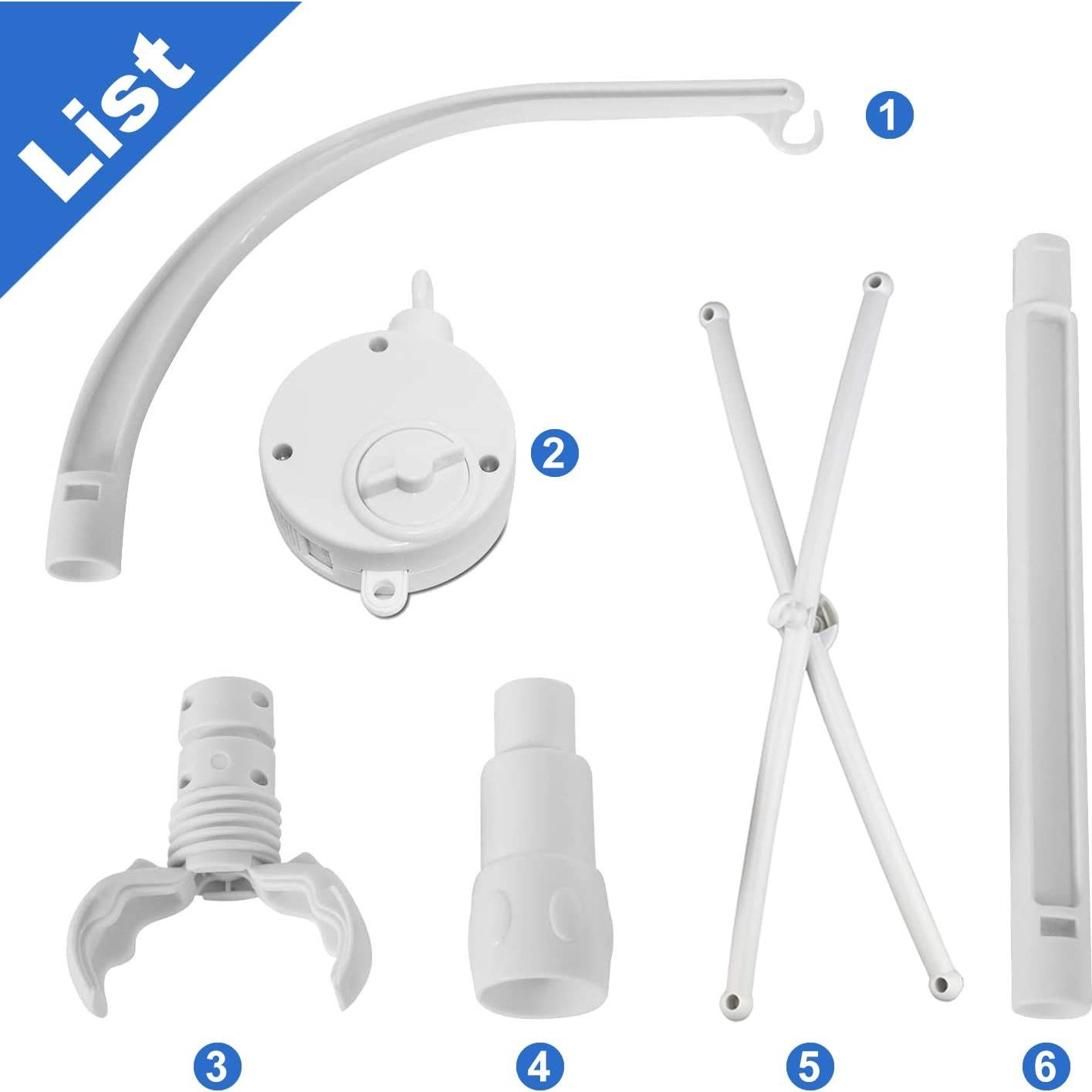 Brazo móvil para cuna AICMEI con caja de música y soporte DIY