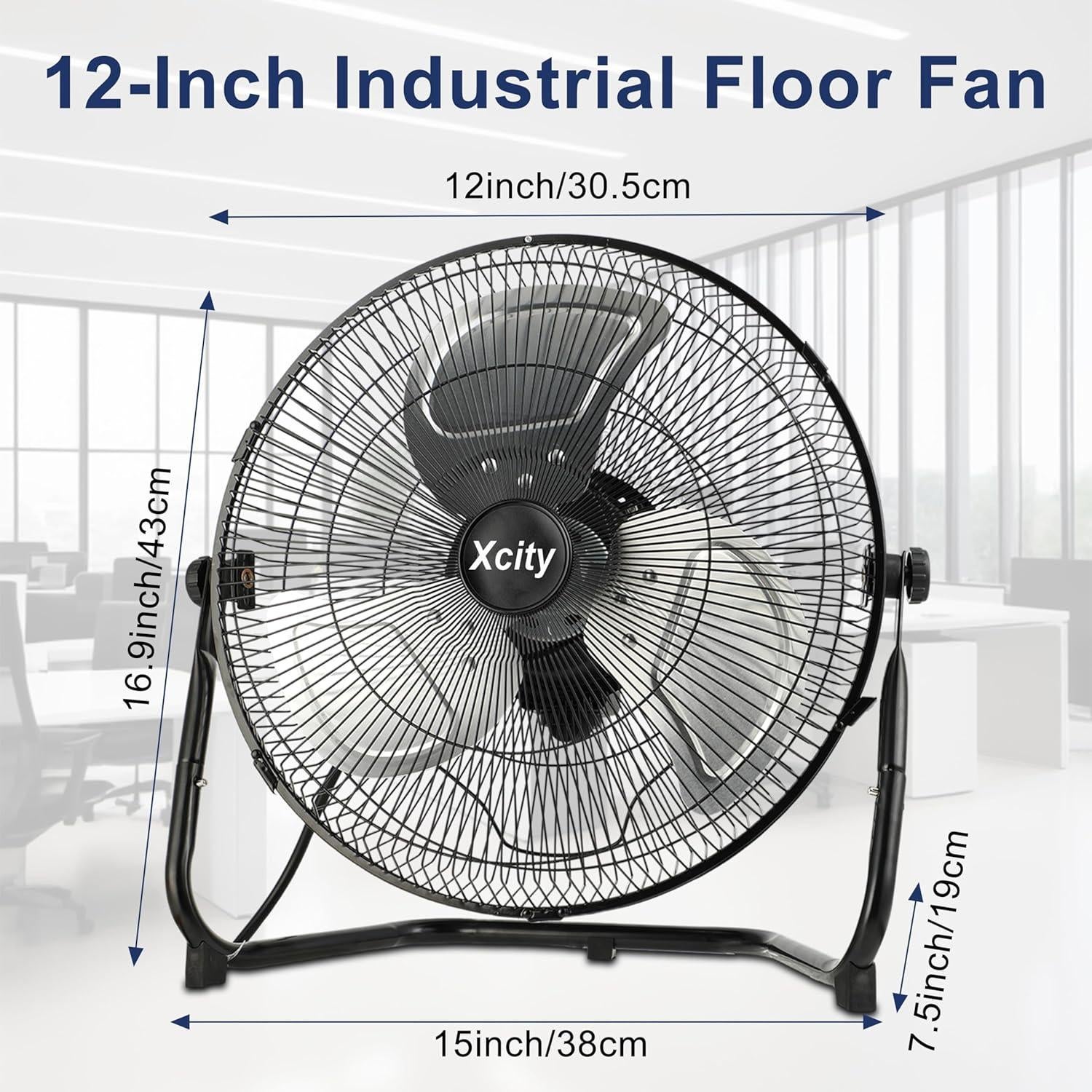 Ventilador de Piso Industrial Xcity 30 cm 1800 CFM 3 Velocidades