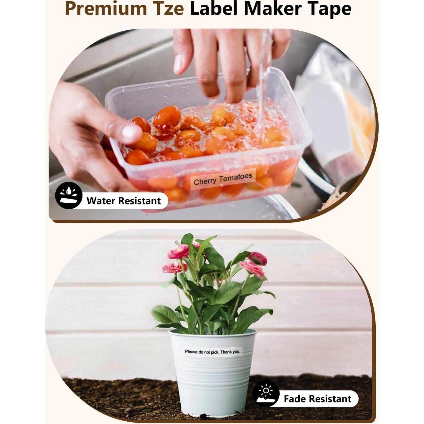 4 Cintas de Etiquetas Brother Tze-131 12mm Negro Transparente