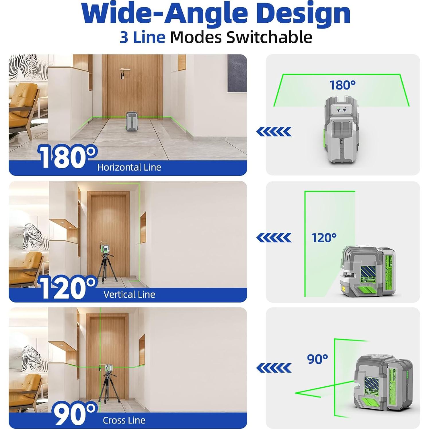 Nivel Láser Verde Huepar Pro GK011SG Autonivelante 18h
