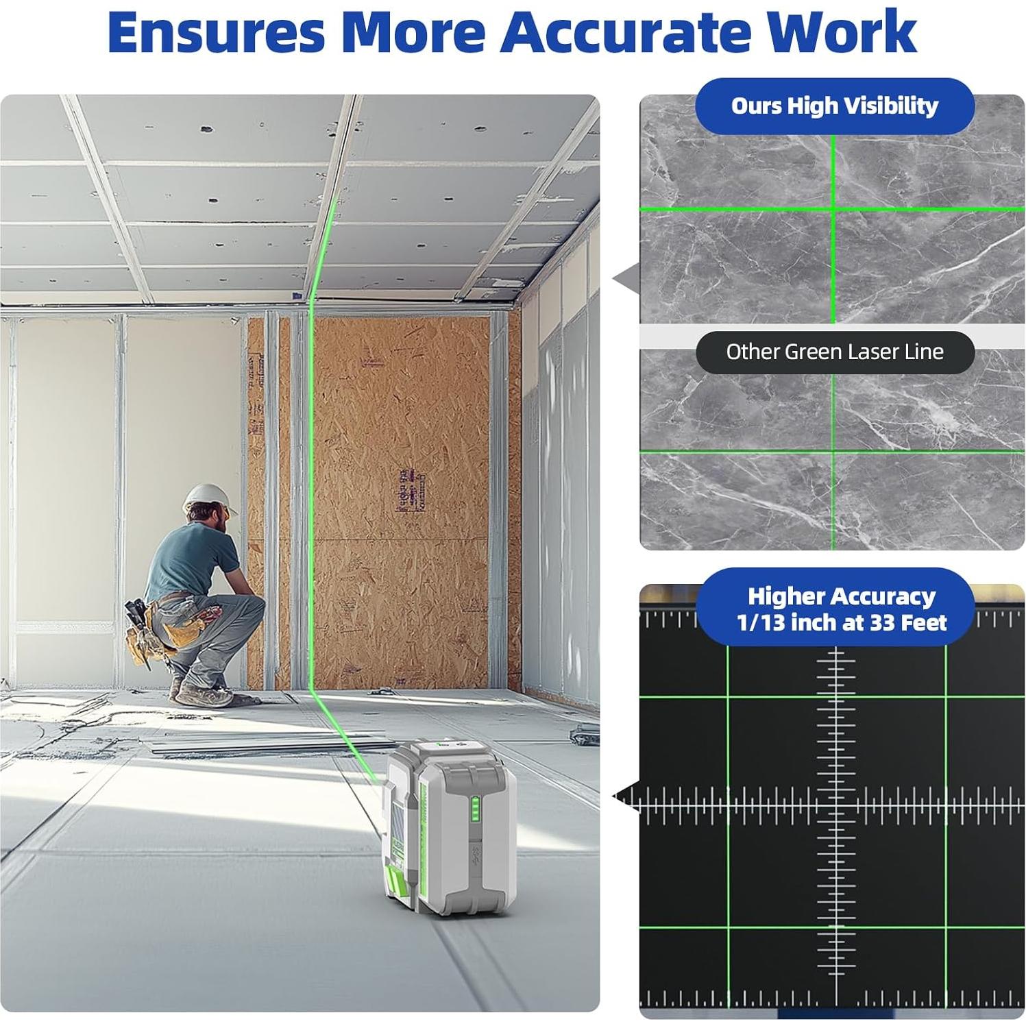 Nivel Láser Verde Huepar Pro GK011SG Autonivelante 18h