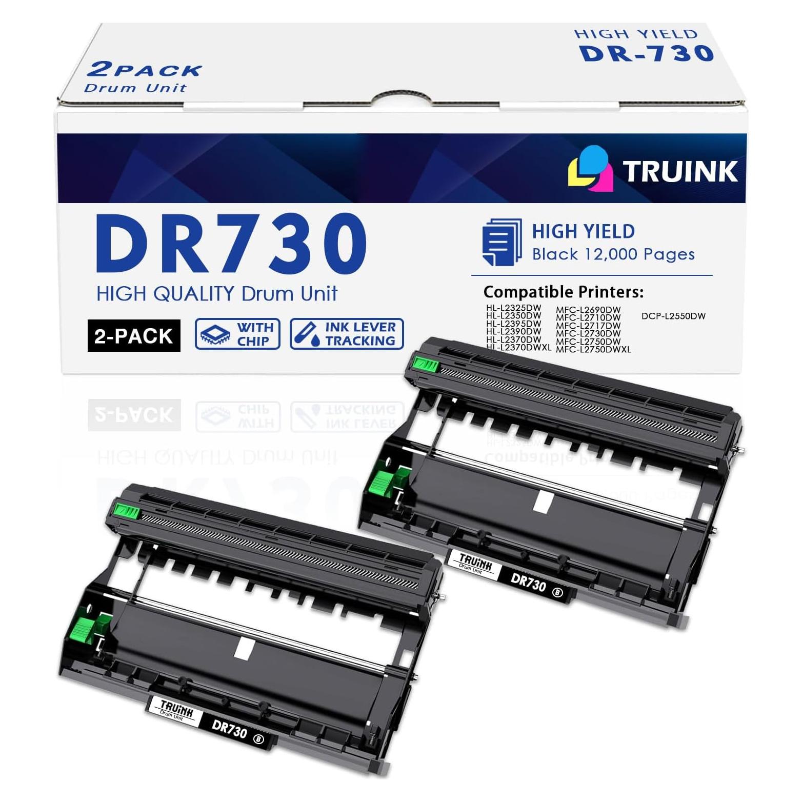 Unidad de tambor DR730 TRUINK 2 Paquete Compatible Brother