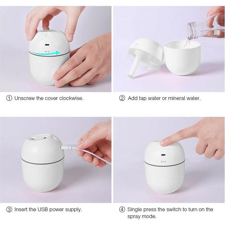 Mini Humidificador Ultrasónico MKent 220ML USB con Luz LED