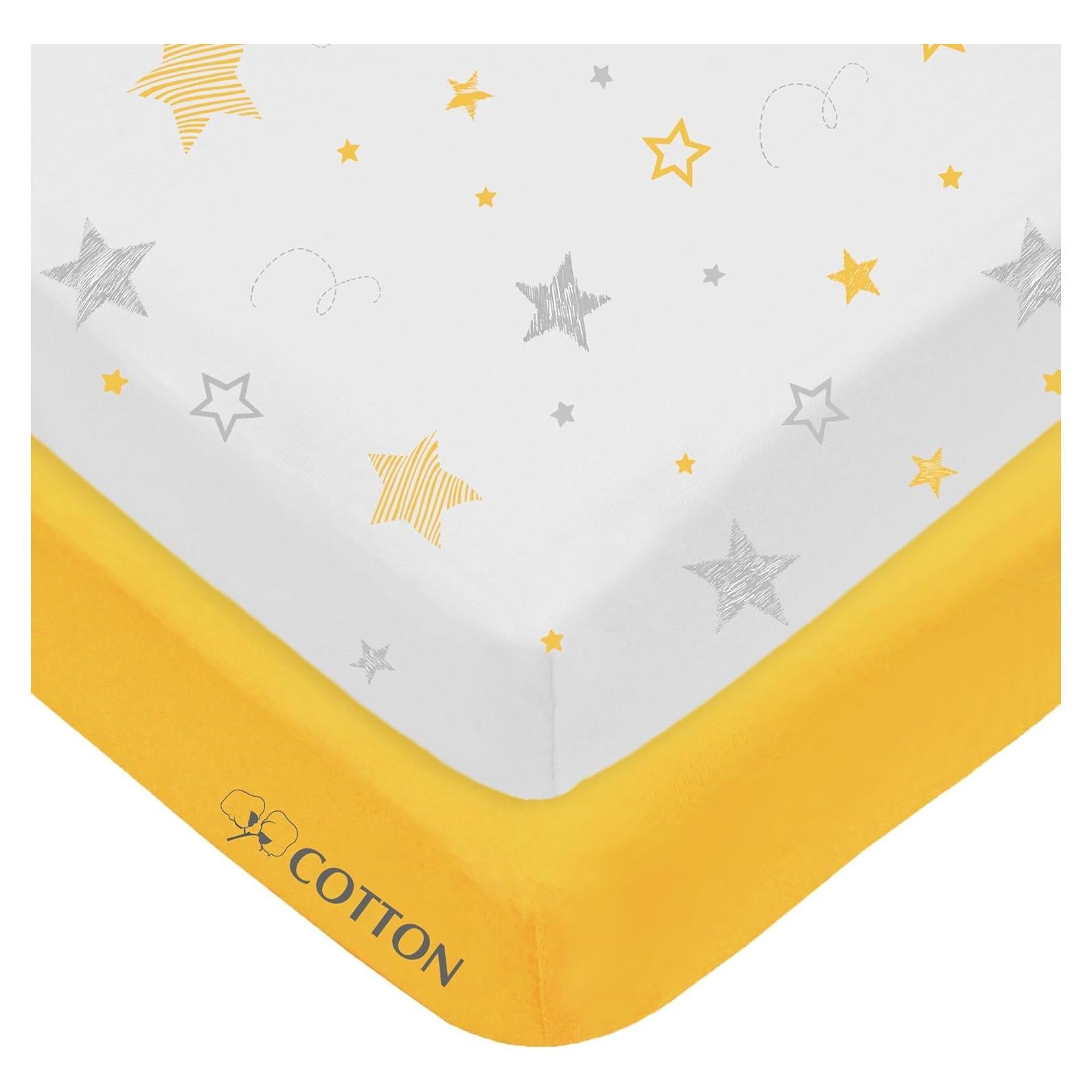 Sábanas Ajustadas de Cuna 100% Algodón Compañía Americana 2 Pzs