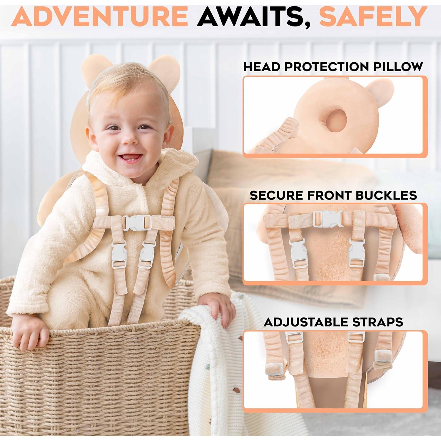 Protector de Cabeza para Bebé Little Family Conejo Beige