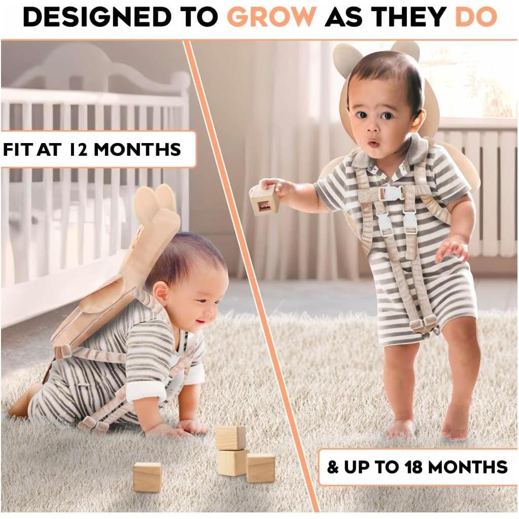 Protector de Cabeza para Bebé Little Family Conejo Beige