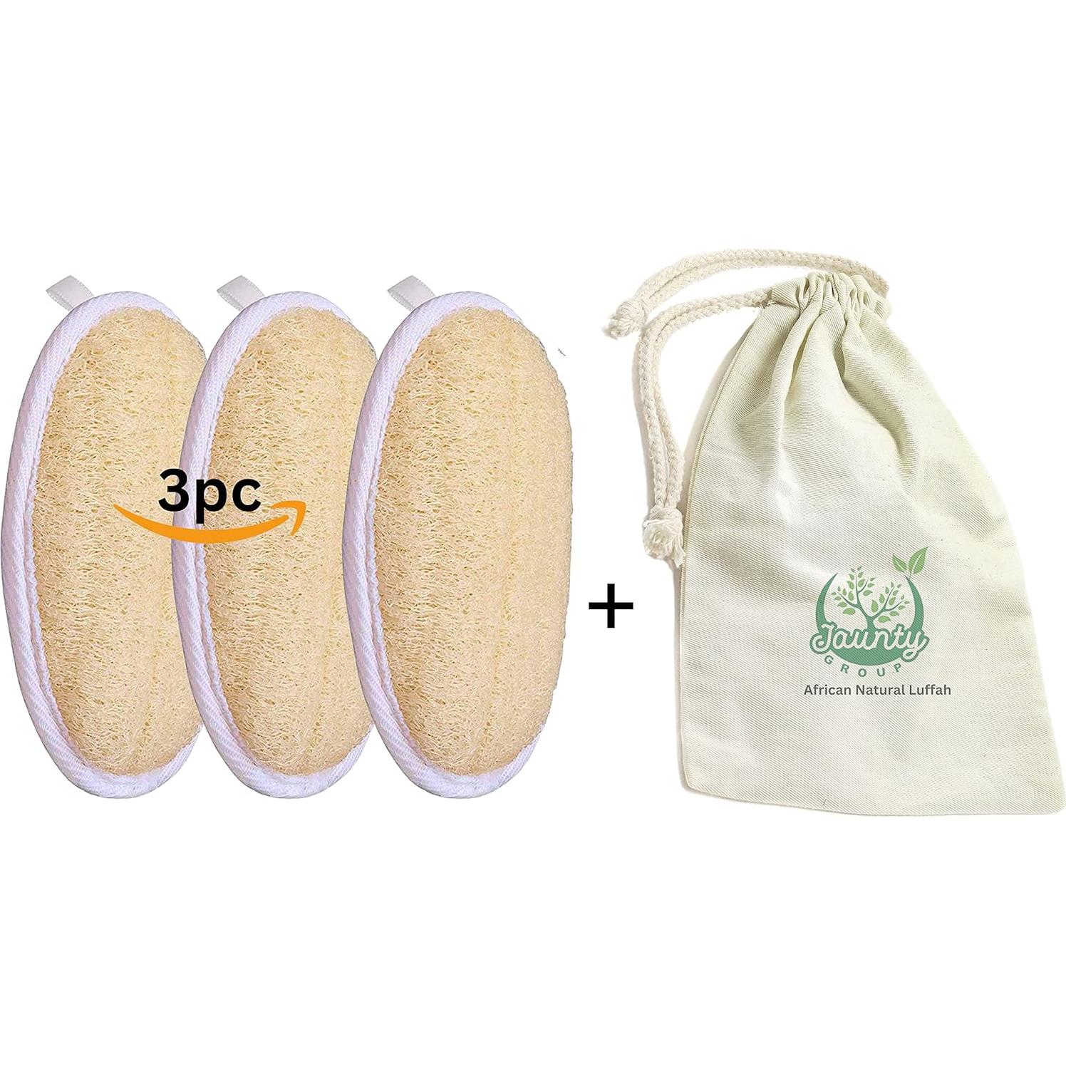 Esponja Exfoliante Natural de Lufa JAUNTY - Paquete de 3 Piezas