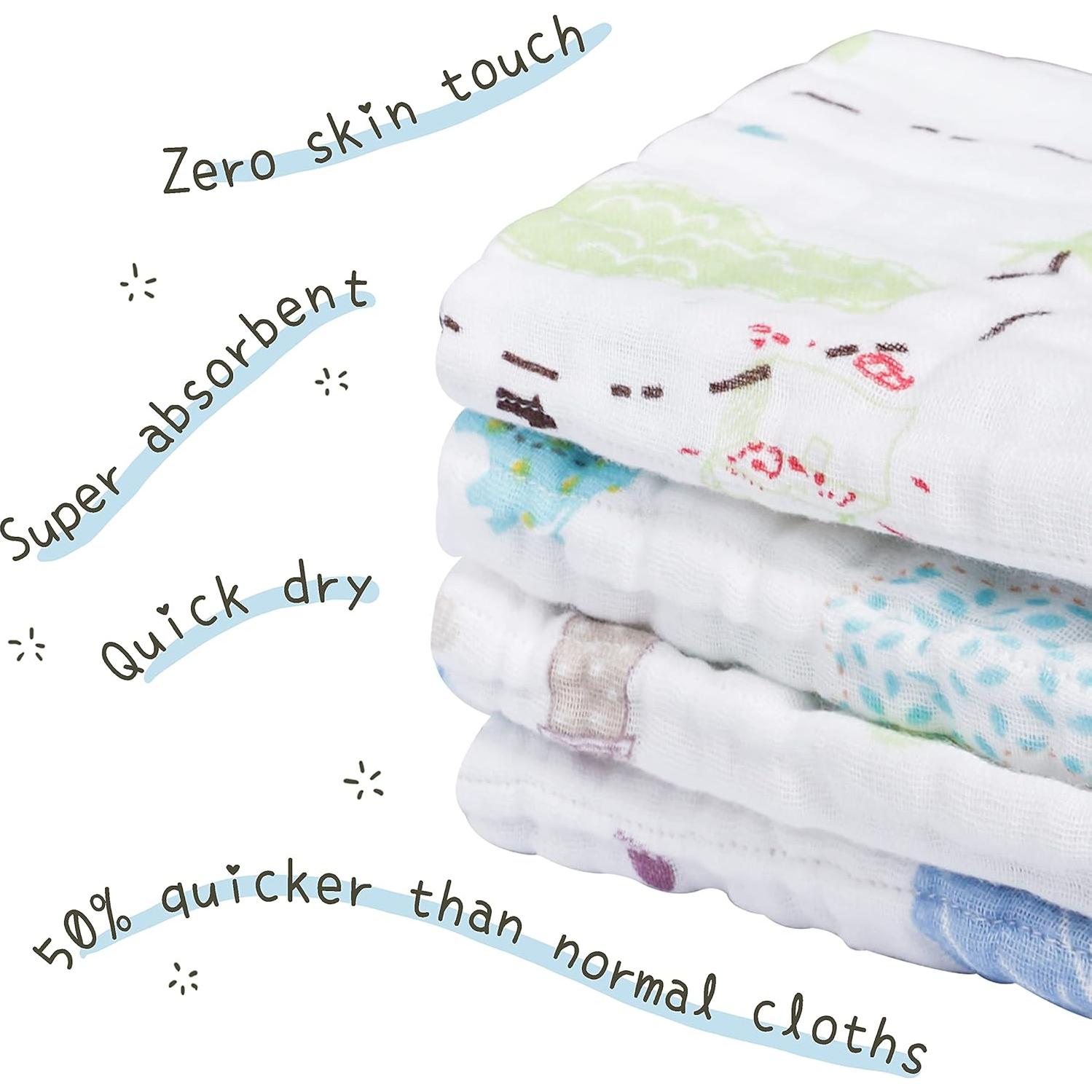 Pañales de Muselina Viviland 100% Algodón 4 Piezas Elefante y Ballena