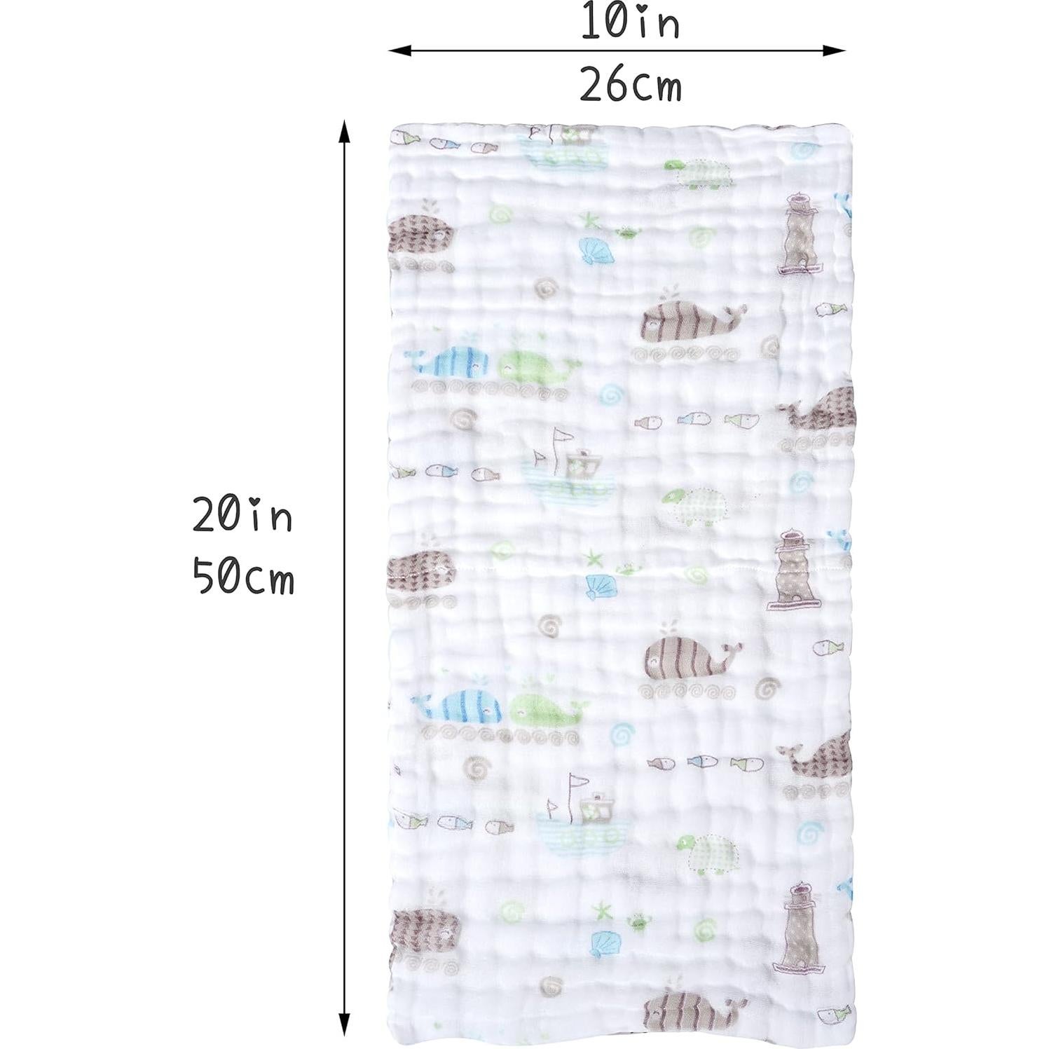 Pañales de Muselina Viviland 100% Algodón 4 Piezas Elefante y Ballena