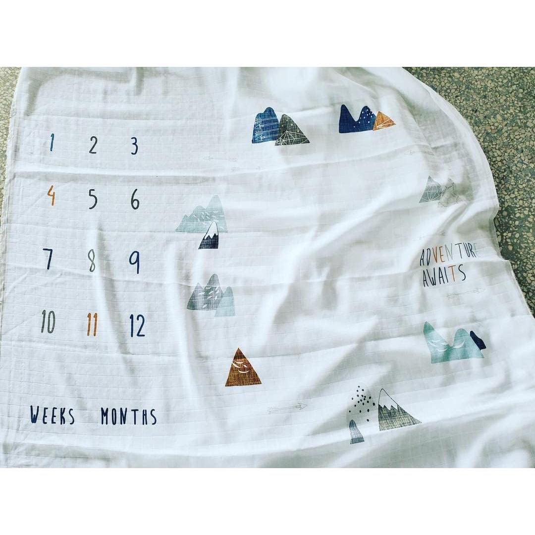 Manta Mensual para Bebé 100% Algodón Orgánico Miaoberry 119.4cm