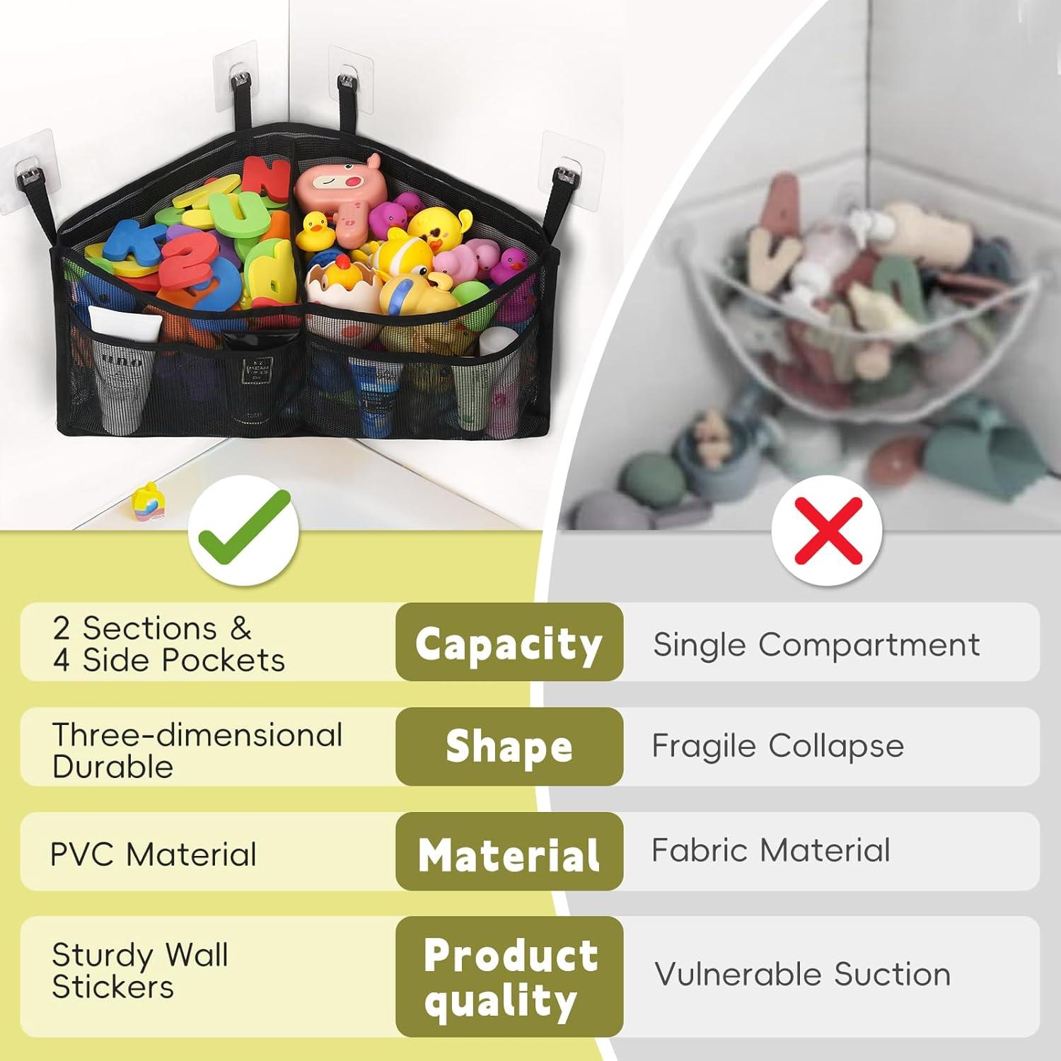 Organizador de Juguetes de Baño Goowin Triangular Negro 38x56x24cm