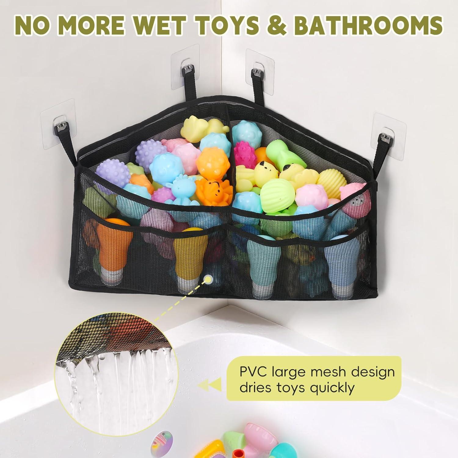 Organizador de Juguetes de Baño Goowin Triangular Negro 38x56x24cm