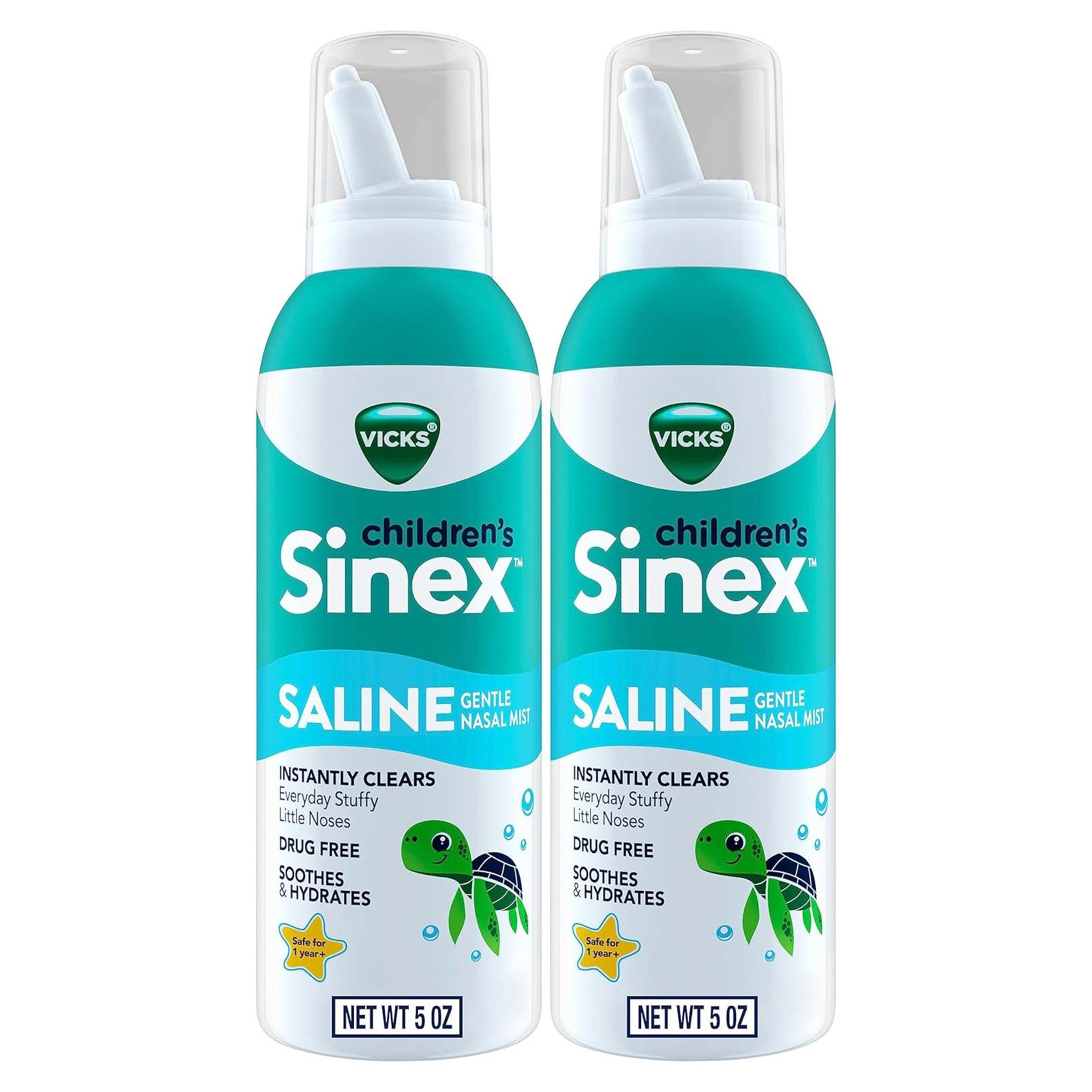 Spray Nasal Salino Vicks Sinex Niños 5 Oz x 2 - Alivio Congestión