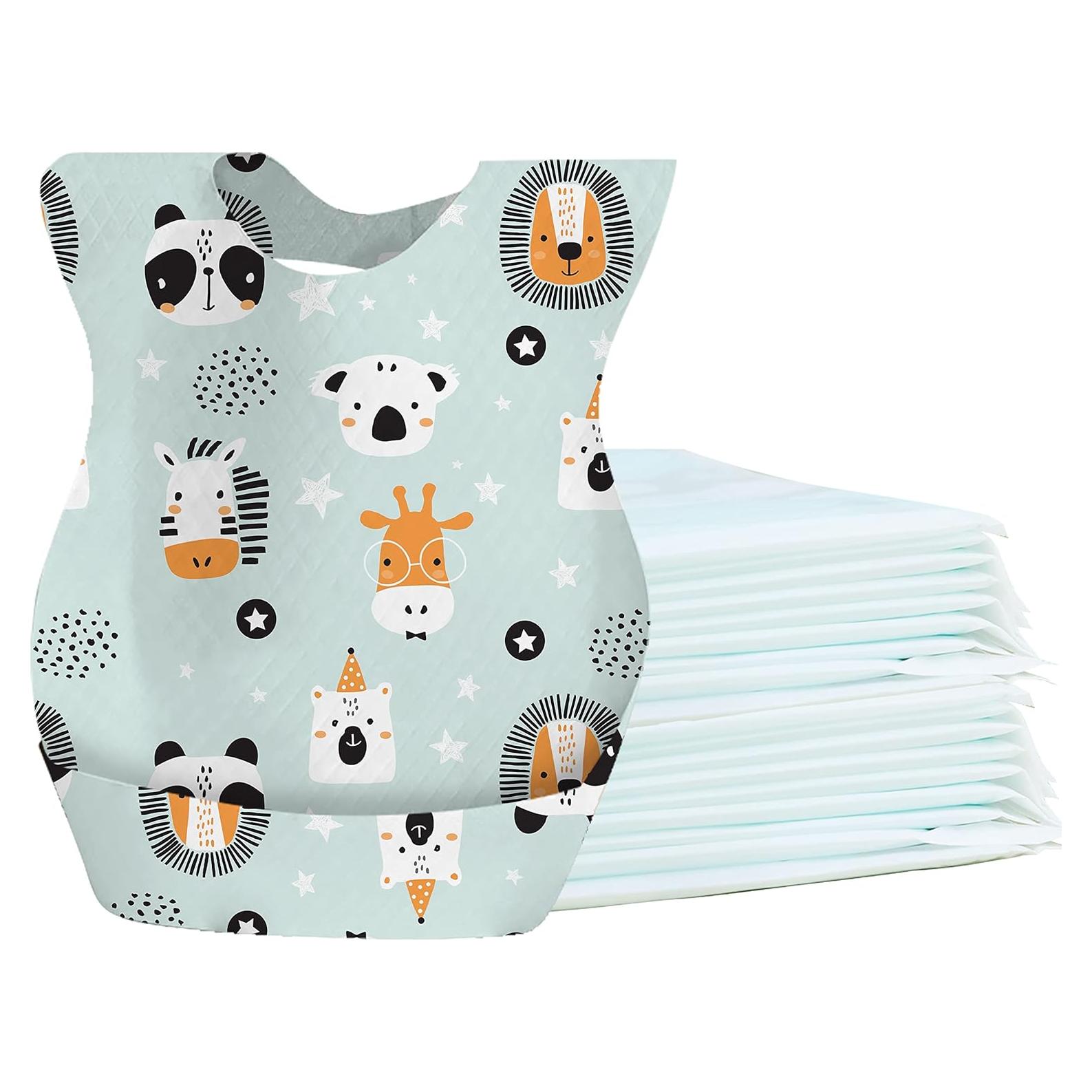 Baberos Desechables para Bebés 25pcs - Impermeables y Ajustables