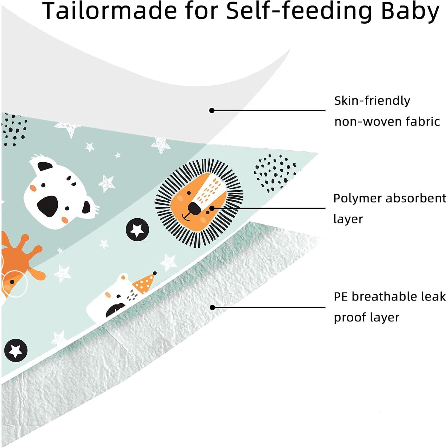 Baberos Desechables para Bebés 25pcs - Impermeables y Ajustables