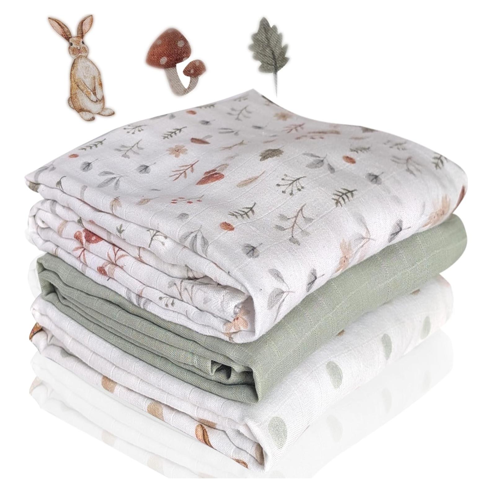 Mantas de Muselina Kiddolove - 3 Piezas 119.38cm - Suaves y Transpirables