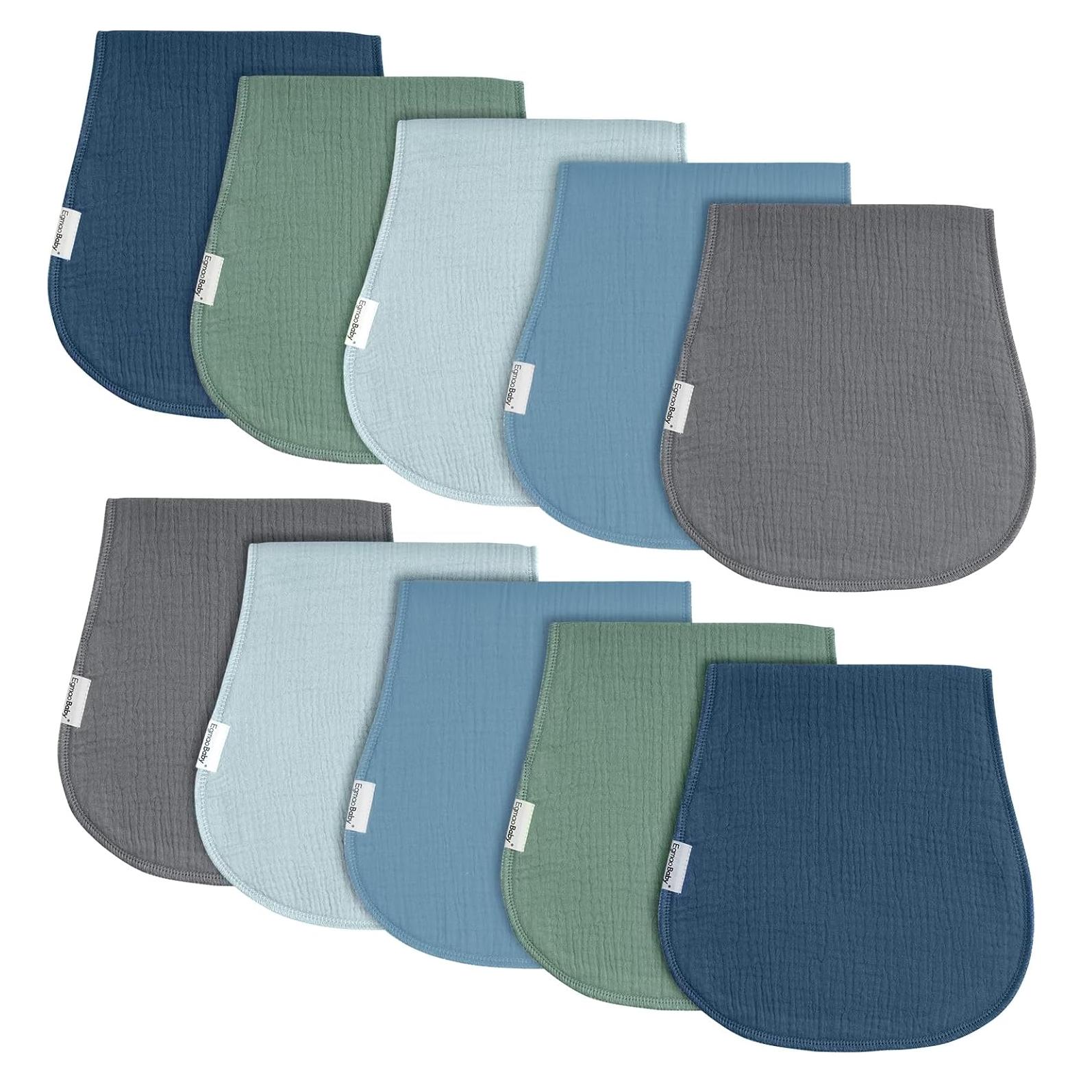 Paños de Eructo Muselina Orgánica Egmao Baby 10 Piezas