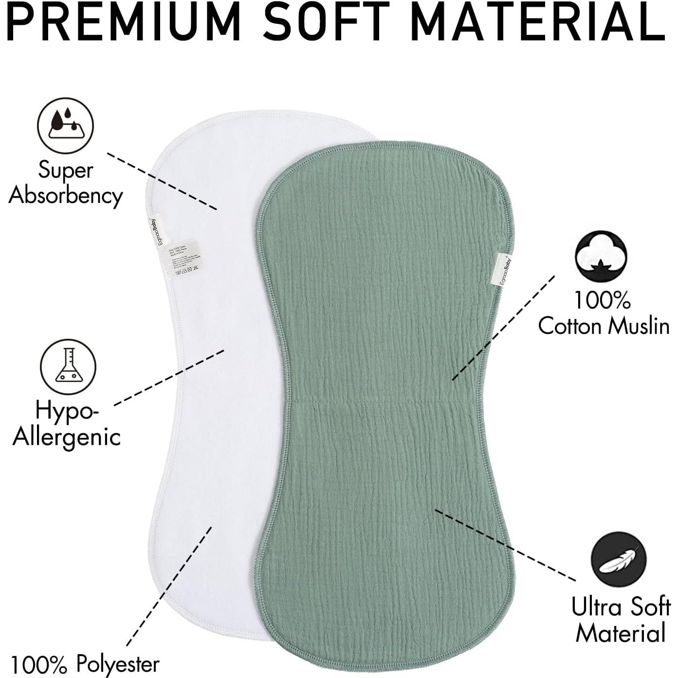 Paños de Eructo Muselina Orgánica Egmao Baby 10 Piezas