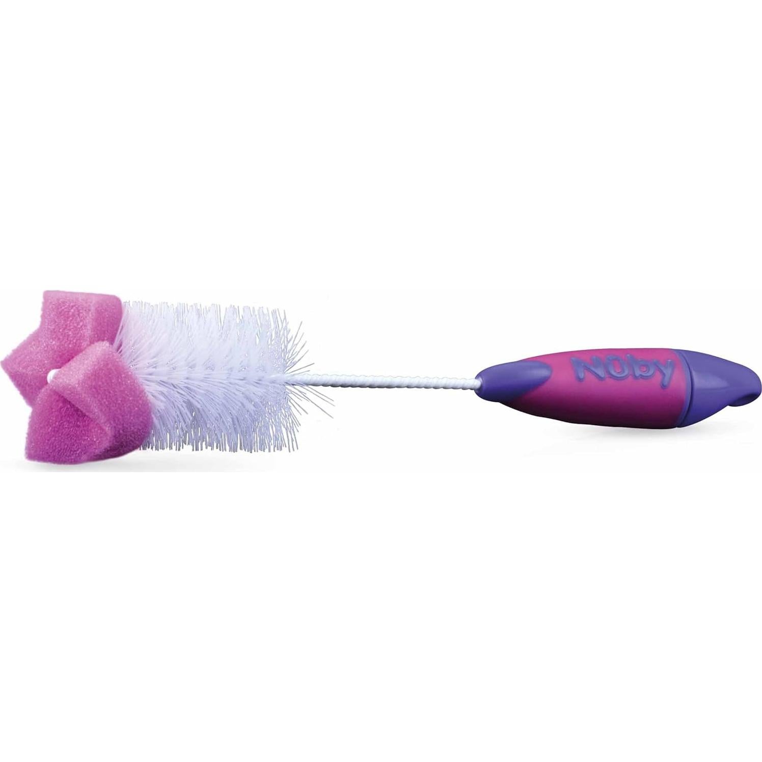 Cepillo Nuby 2 en 1 para Biberón y Tetina con Gancho