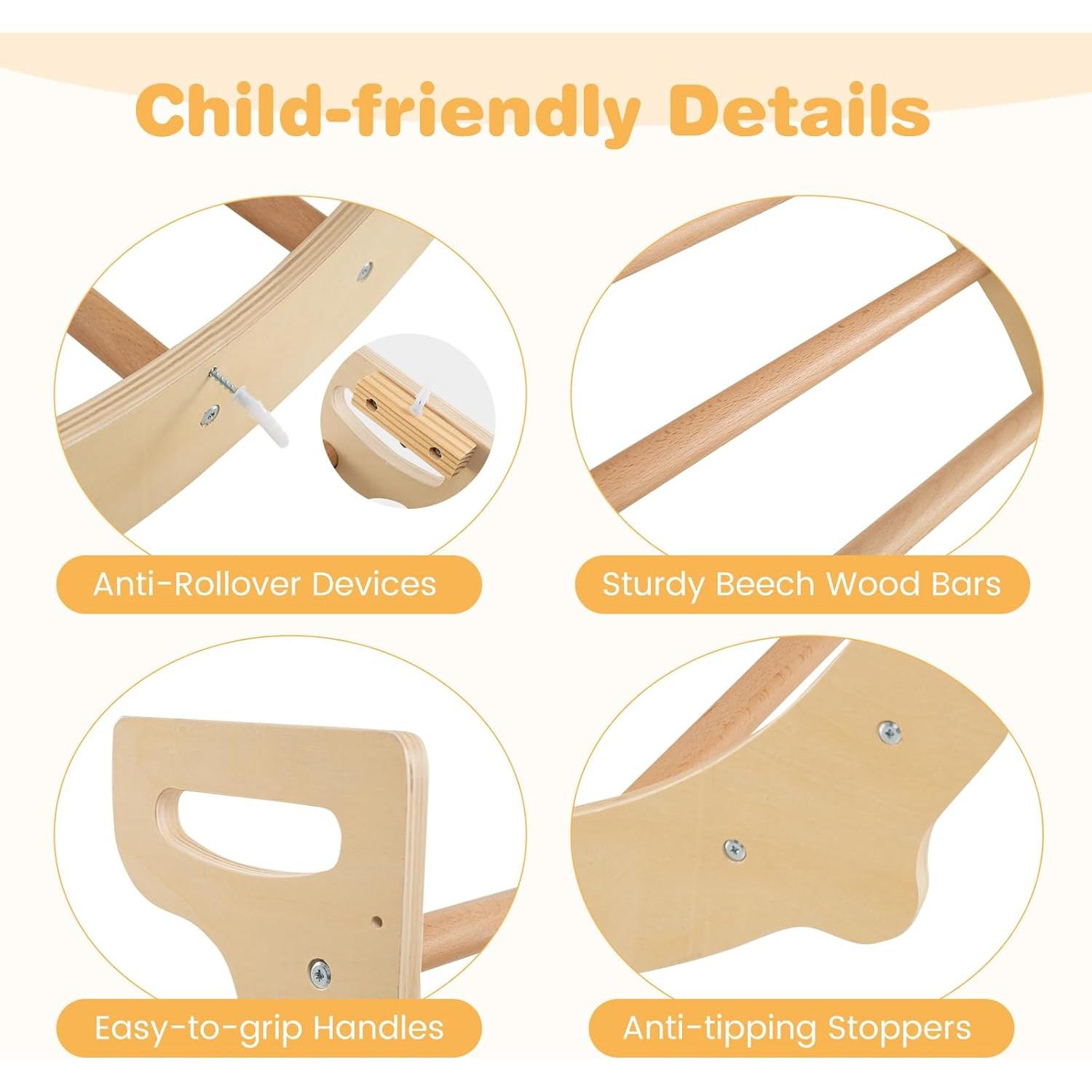 Arco de Escalada de Madera HONEY JOY 90.2x50.8x48.3 cm