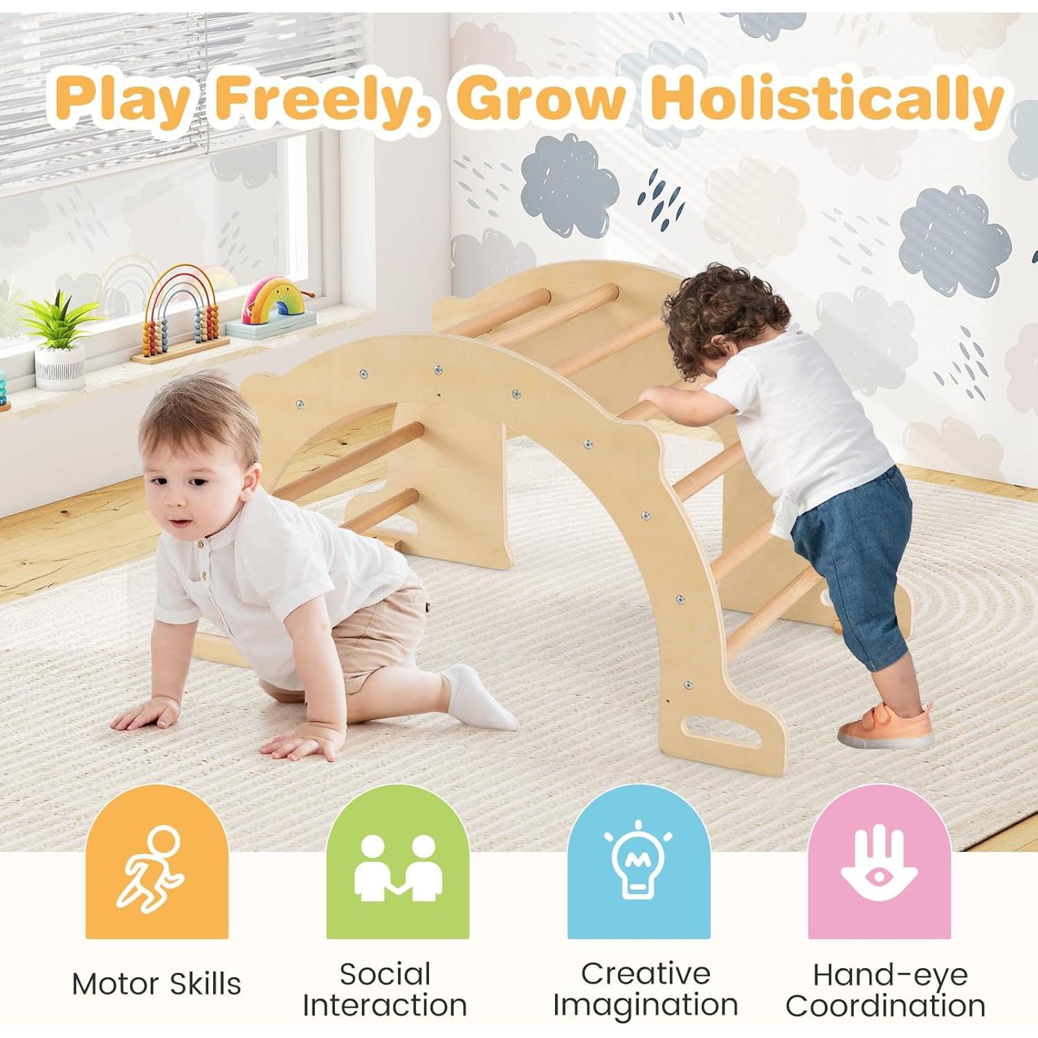 Arco de Escalada de Madera HONEY JOY 90.2x50.8x48.3 cm