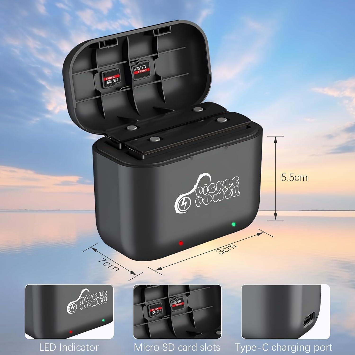 Cargador Rápido Pickle Power para Insta360 ONE X3 - 2 Canales