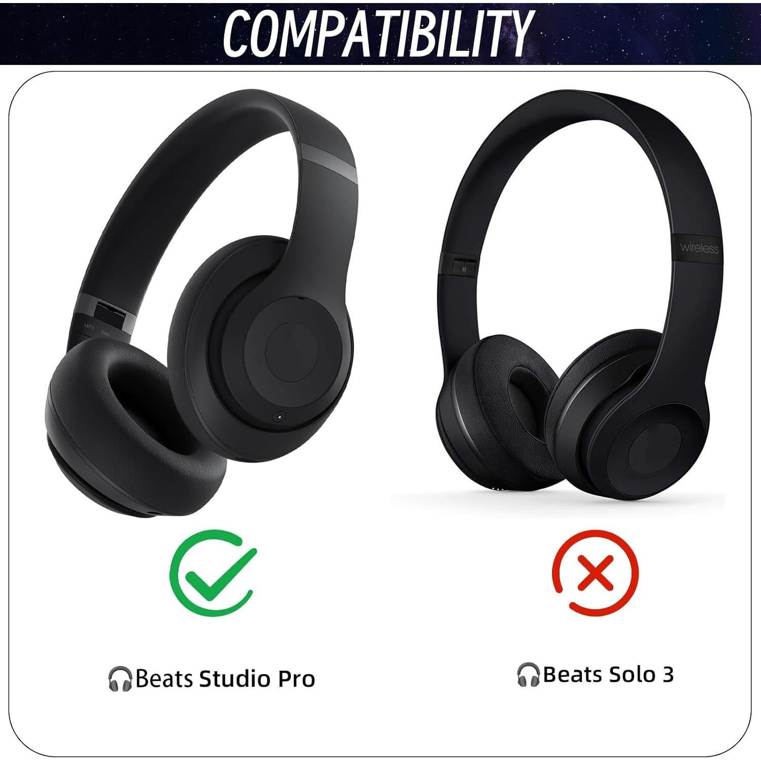 Almohadillas de Repuesto QKIIP para Auriculares Beats Studio Pro