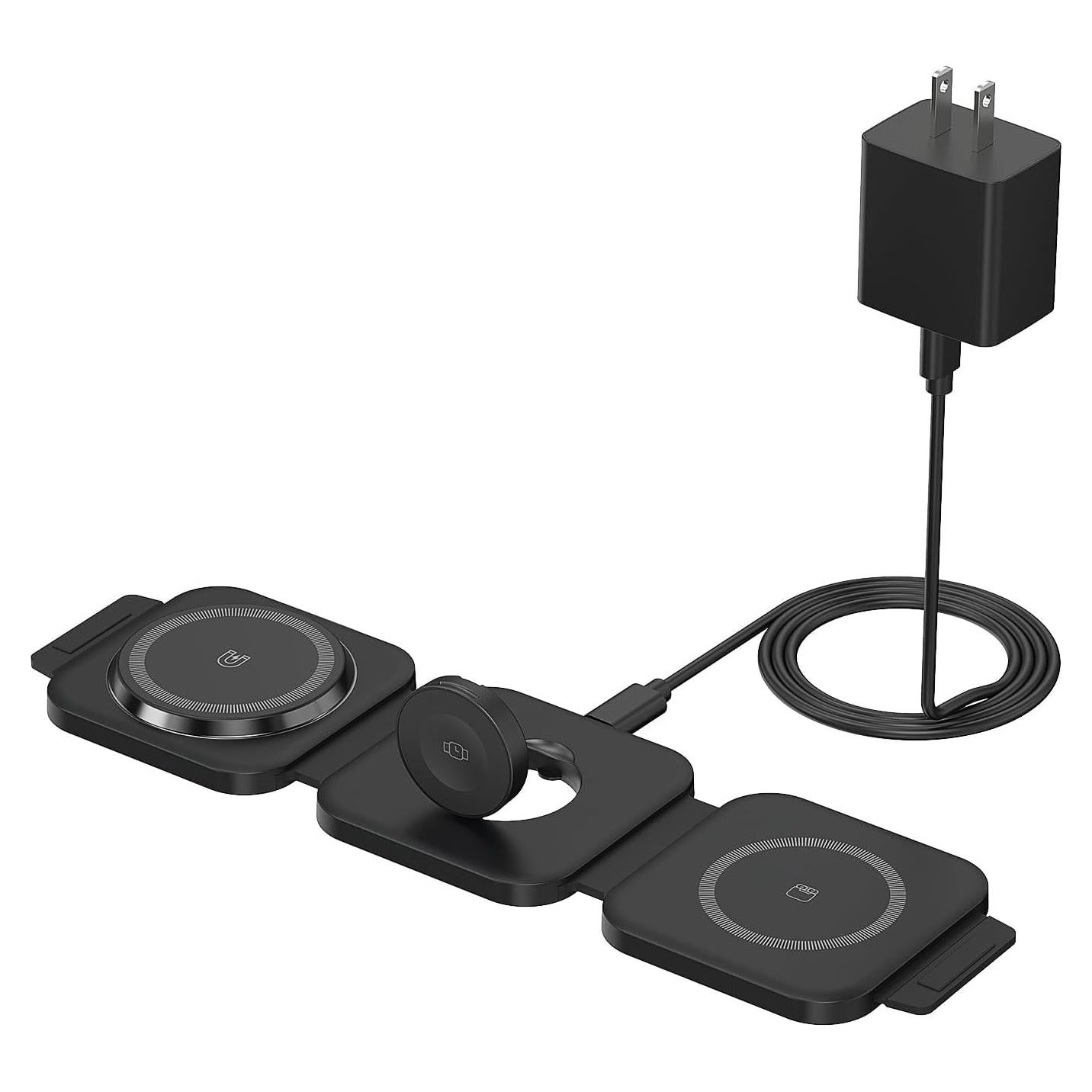 Cargador Inalámbrico 3 en 1 Asooaek para iPhone, Watch y AirPods