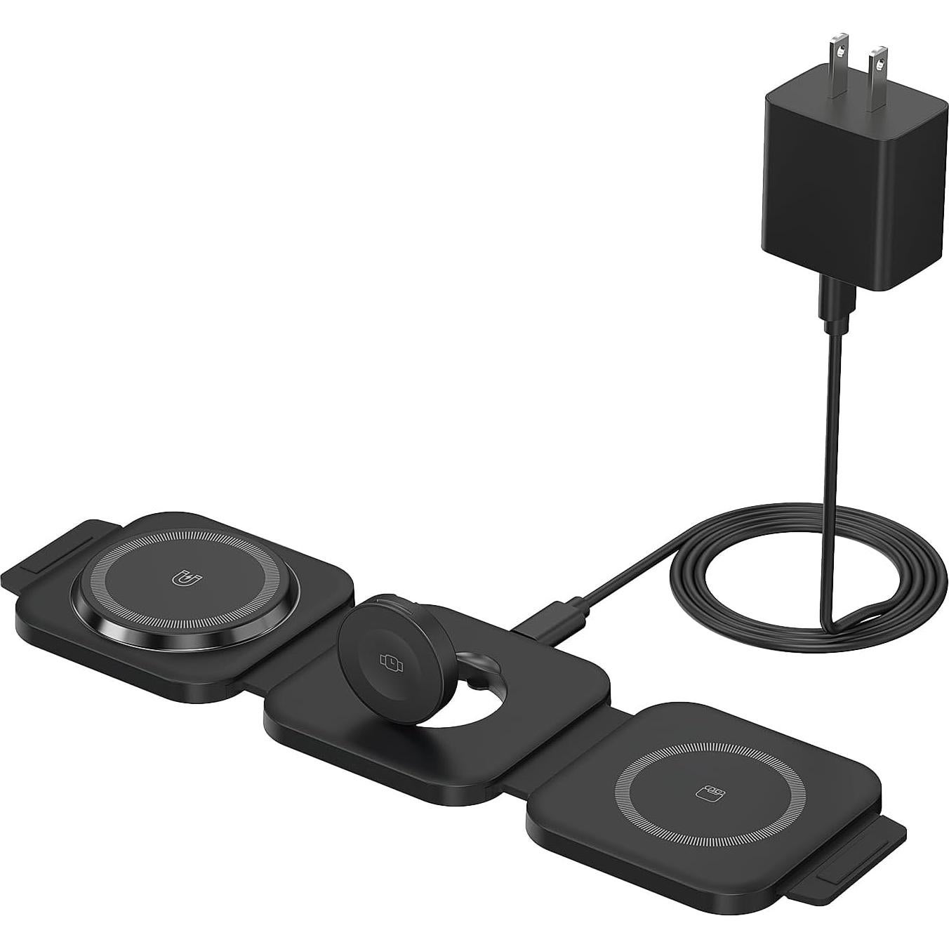 Cargador Inalámbrico 3 en 1 Asooaek para iPhone, Watch y AirPods