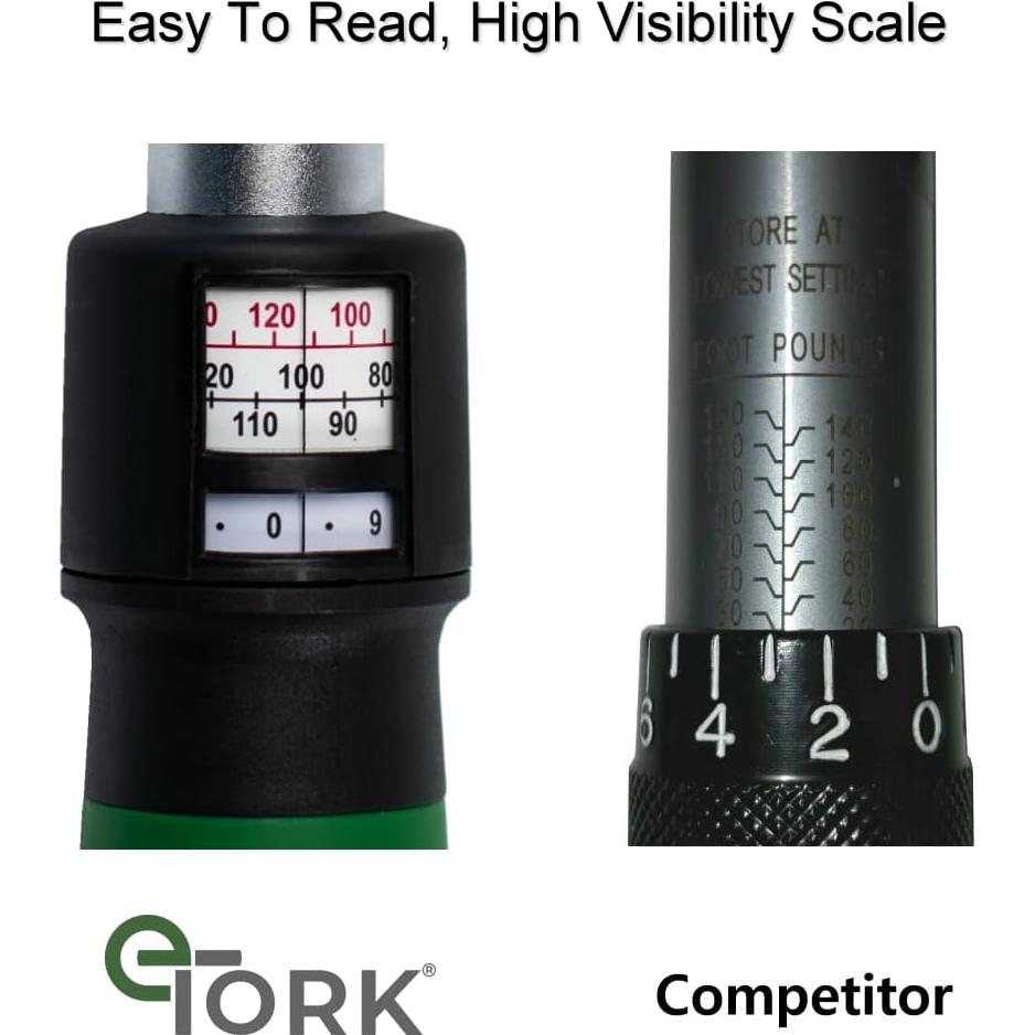 Llave de Torque eTORK 1/2" 30-150 ft-lb (40.7-203.4 Nm) Mecánica