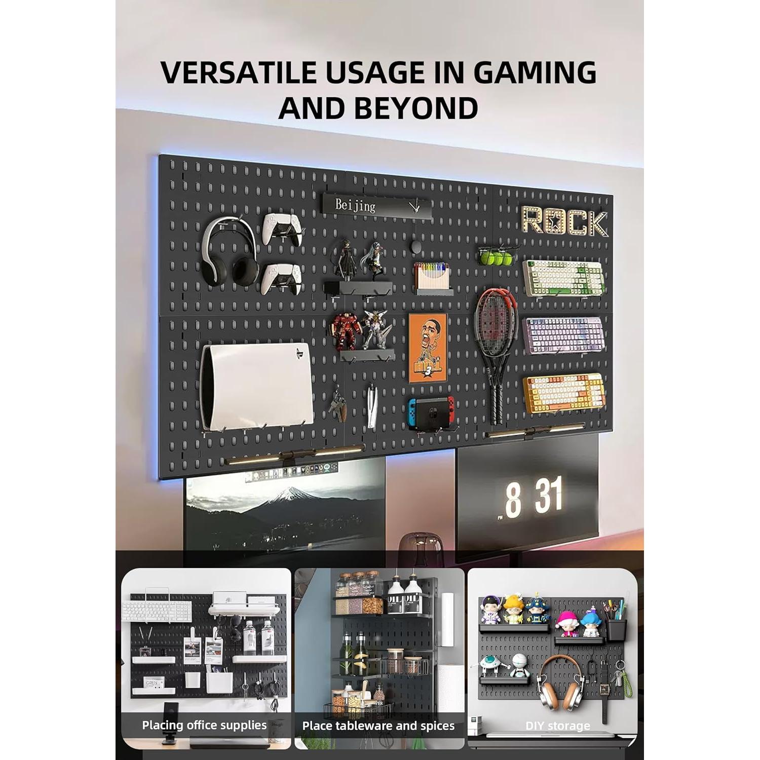 Organizador de Pared Pegboard EVDBOBO - 25 Piezas, Negro