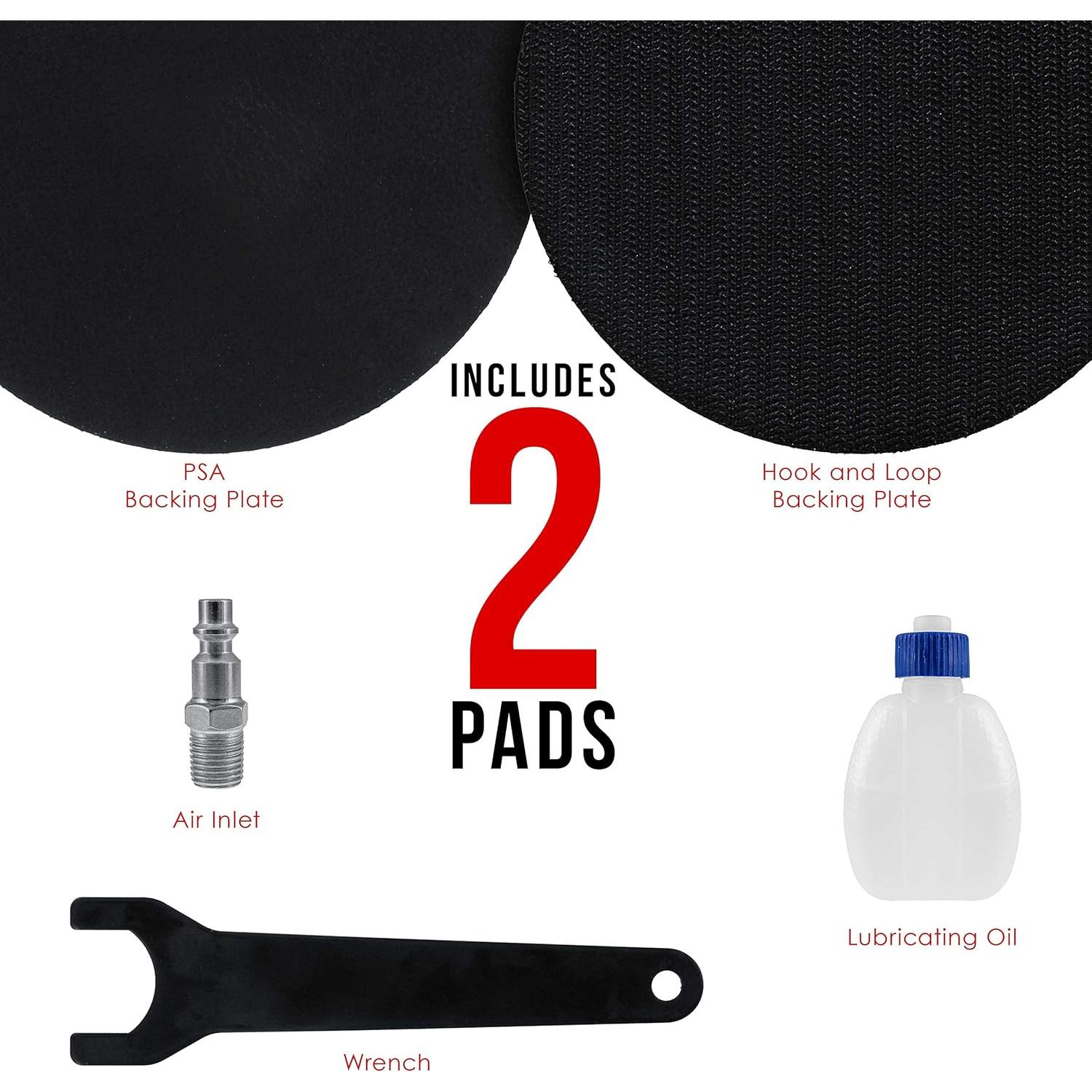 Lijadora de Palma Neumática TCP Global 5" Doble Acción