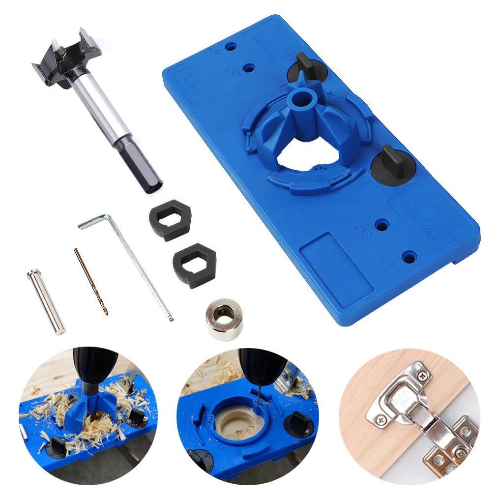 Kit de Plantilla para Bisagra Oculta 35mm SMATOLS - Herramientas de Carpintería