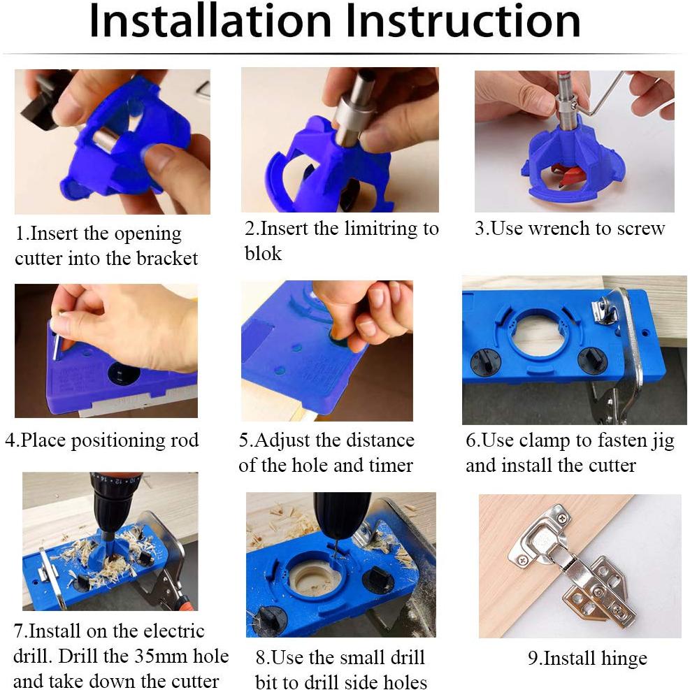 Kit de Plantilla para Bisagra Oculta 35mm SMATOLS - Herramientas de Carpintería