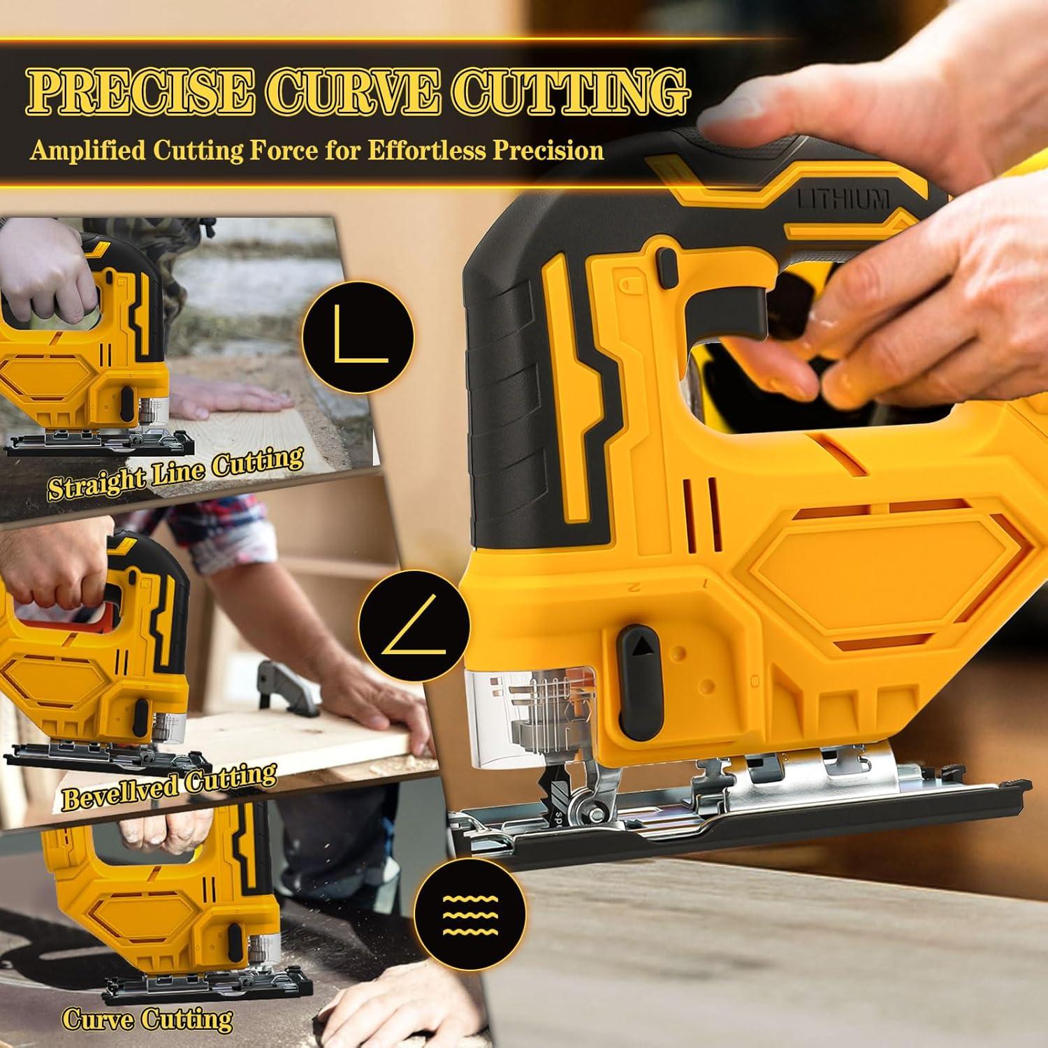 Sierra de calar inalámbrica Dewalt 20V 400W 2700RPM con 6 hojas