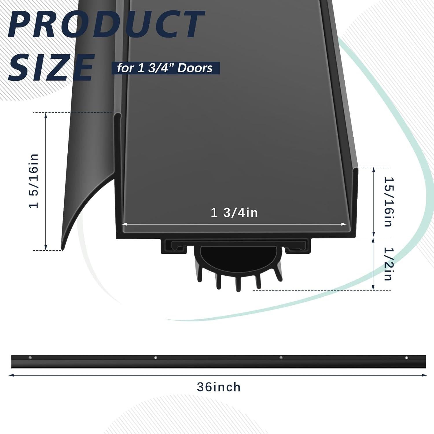 Barrera Inferior de Puerta Aluminio MorningRo 91.44 cm Negro