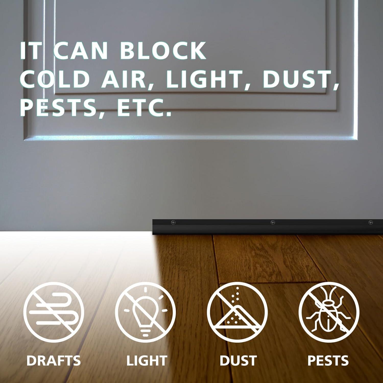 Barrera Inferior de Puerta Aluminio MorningRo 91.44 cm Negro