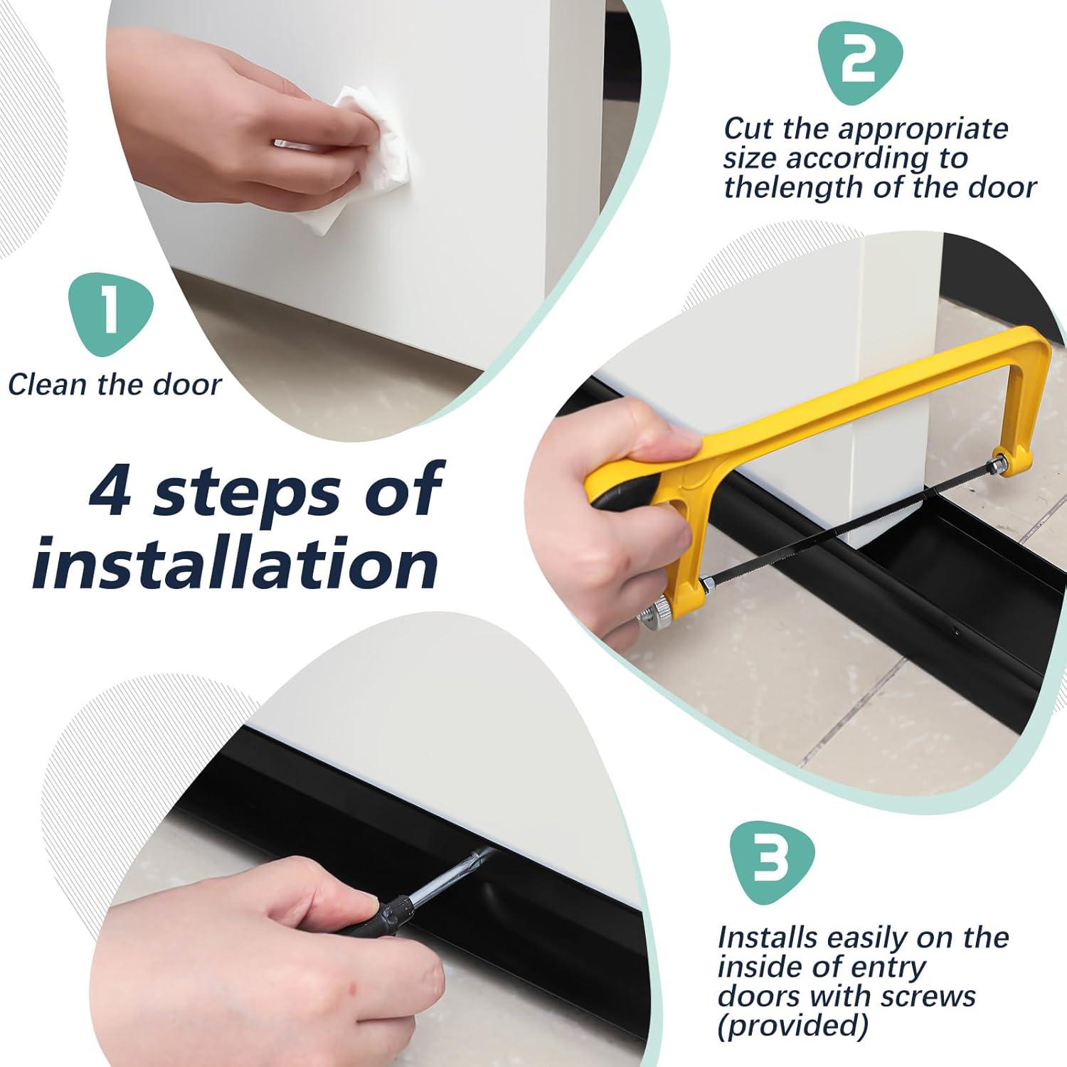 Barrera Inferior de Puerta Aluminio MorningRo 91.44 cm Negro