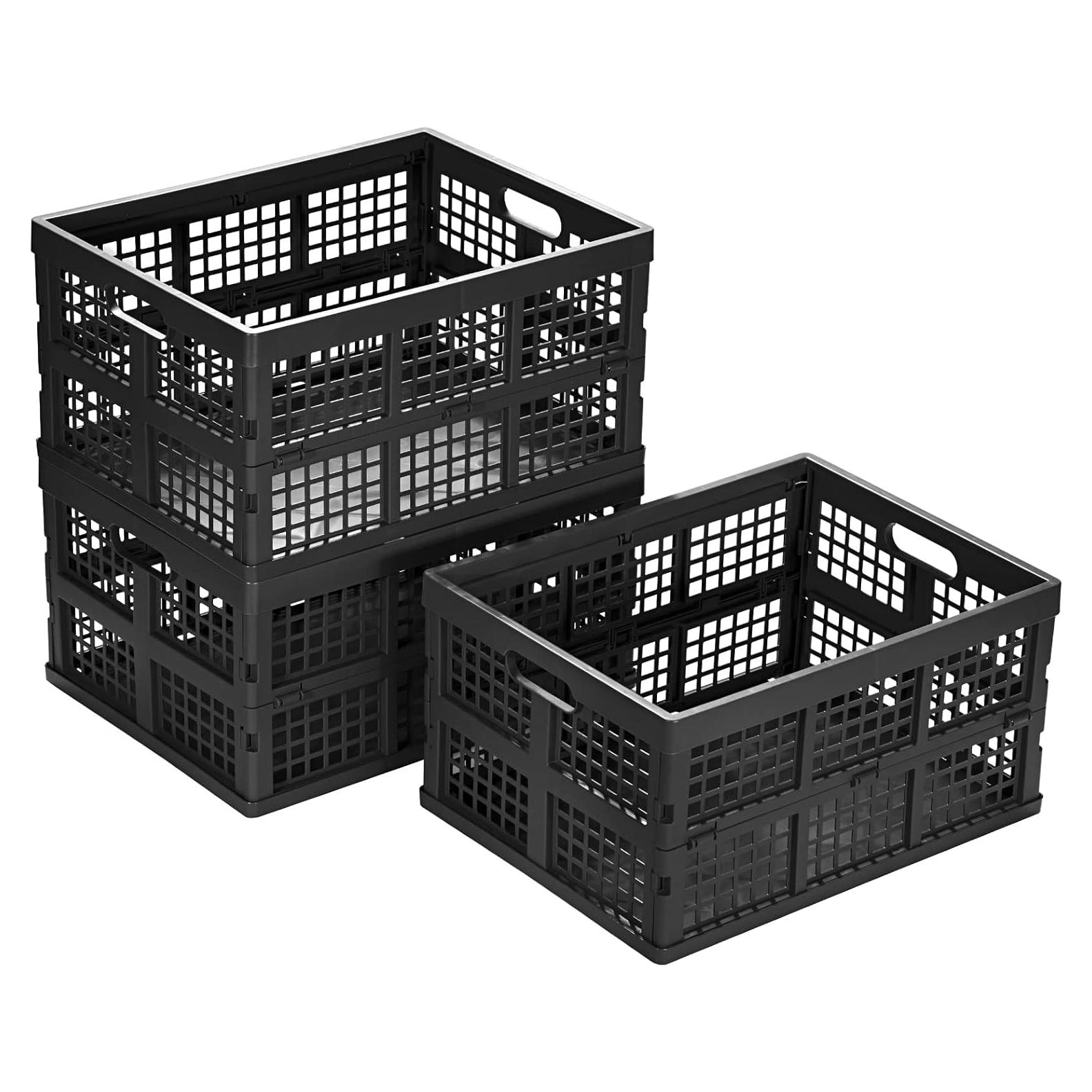Cajas de Almacenamiento Plegables Esliter 34L - Paquete de 3 Negro