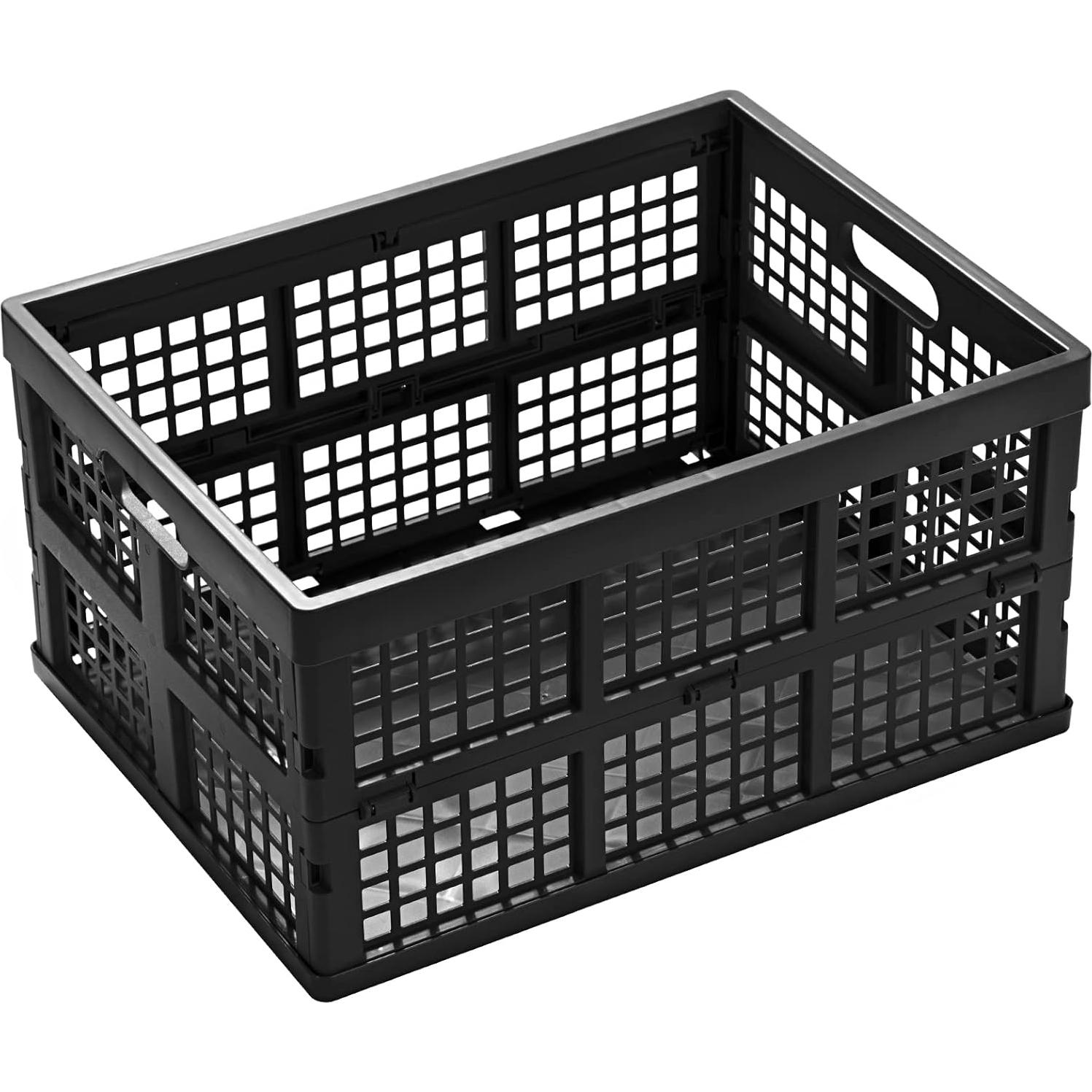 Cajas de Almacenamiento Plegables Esliter 34L - Paquete de 3 Negro