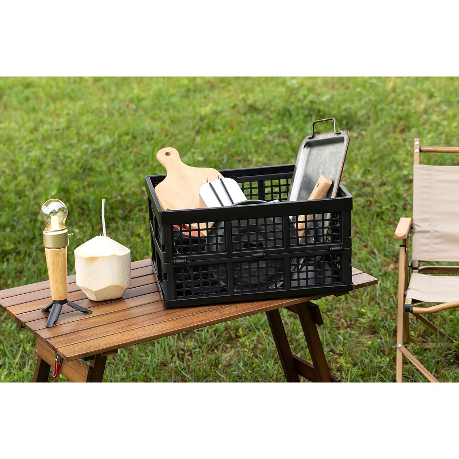 Cajas de Almacenamiento Plegables Esliter 34L - Paquete de 3 Negro