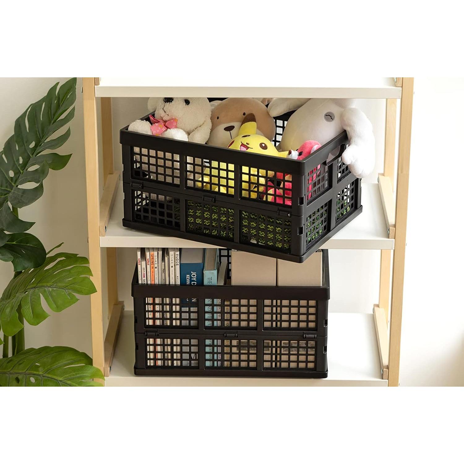 Cajas de Almacenamiento Plegables Esliter 34L - Paquete de 3 Negro