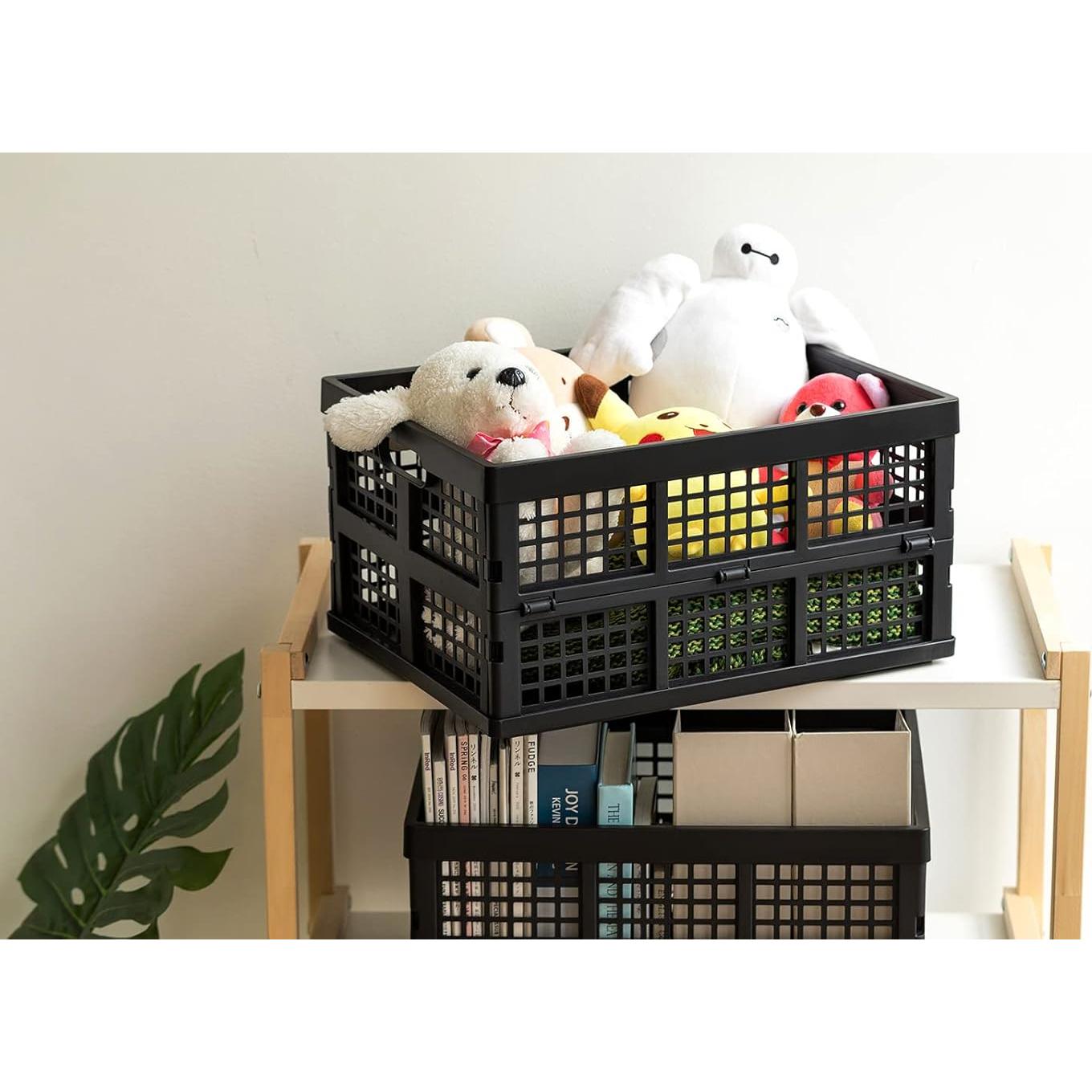 Cajas de Almacenamiento Plegables Esliter 34L - Paquete de 3 Negro