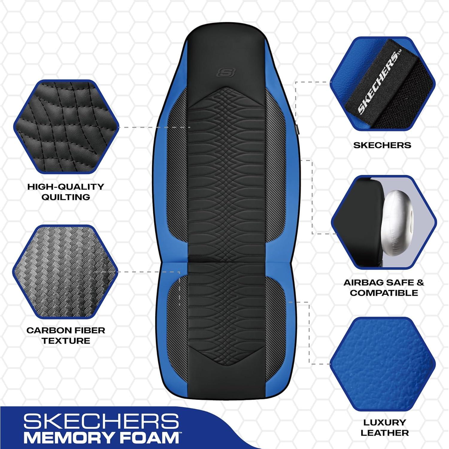 Funda de Asiento de Coche Skechers con Espuma de Memoria Azul