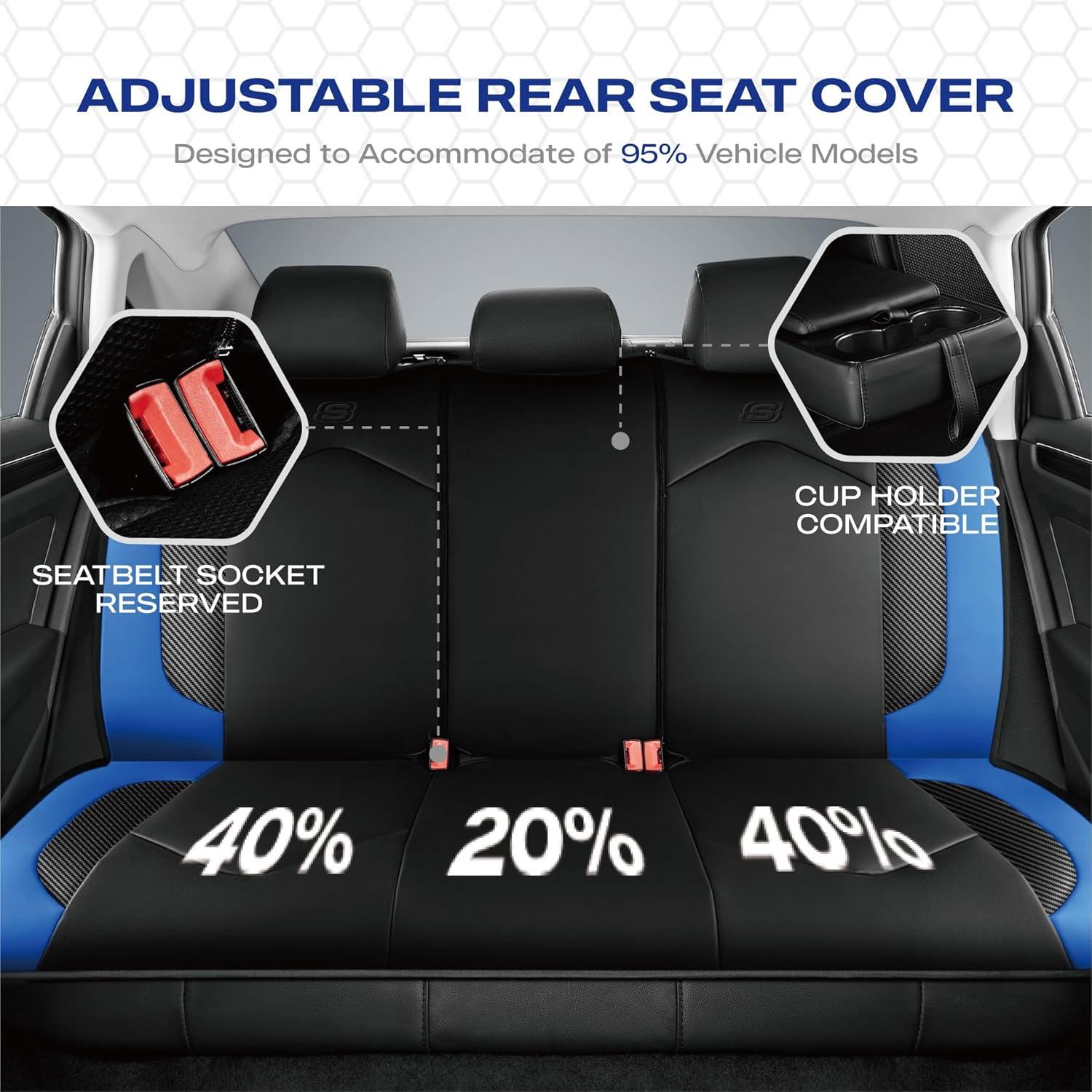 Funda de Asiento de Coche Skechers con Espuma de Memoria Azul