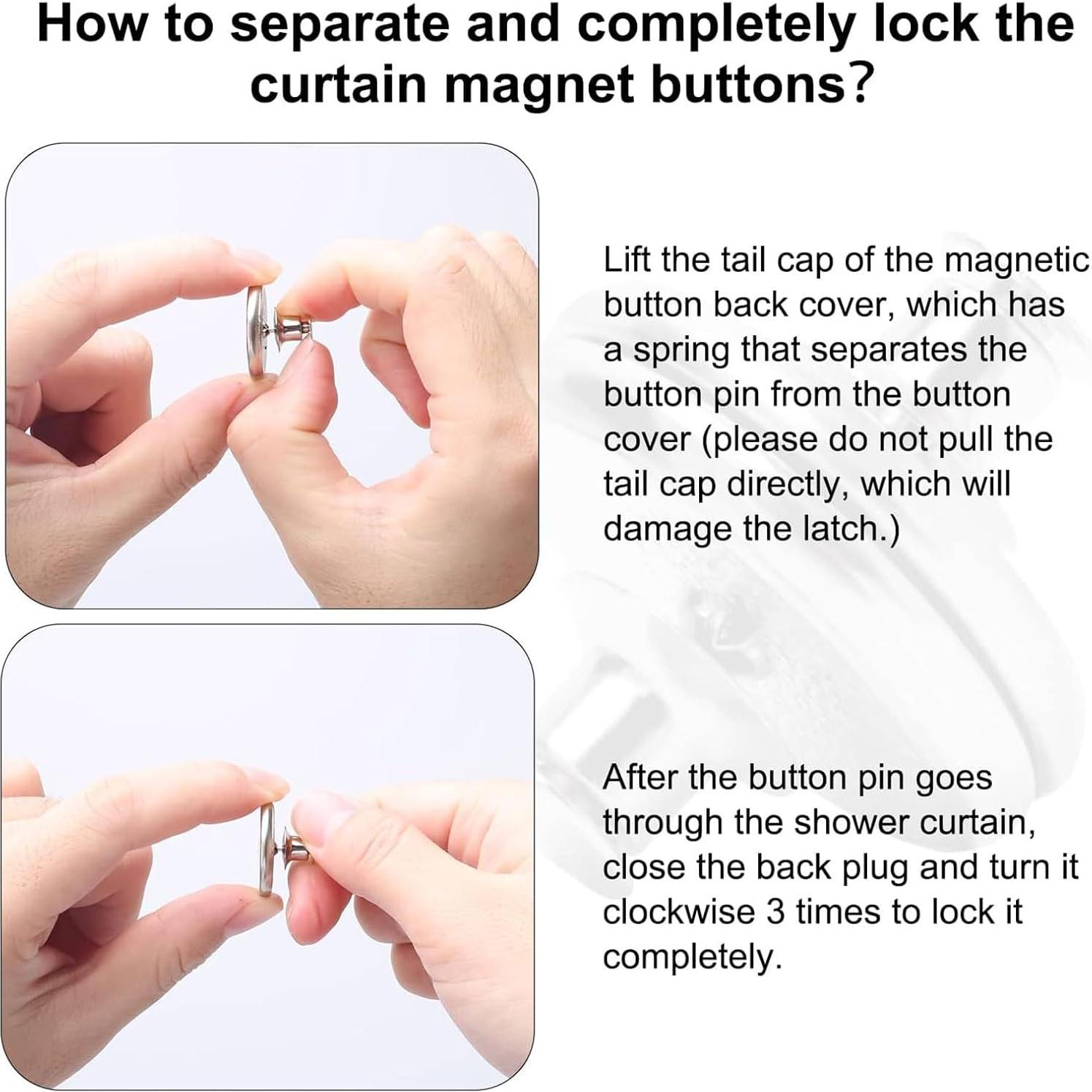 Cierre Magnético para Cortinas MLAPIS - 12 Clips de Zinc